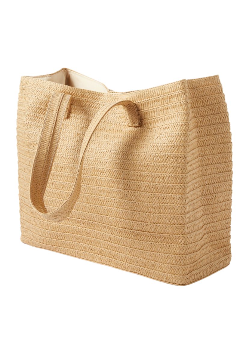 Braided Straw Tote 
