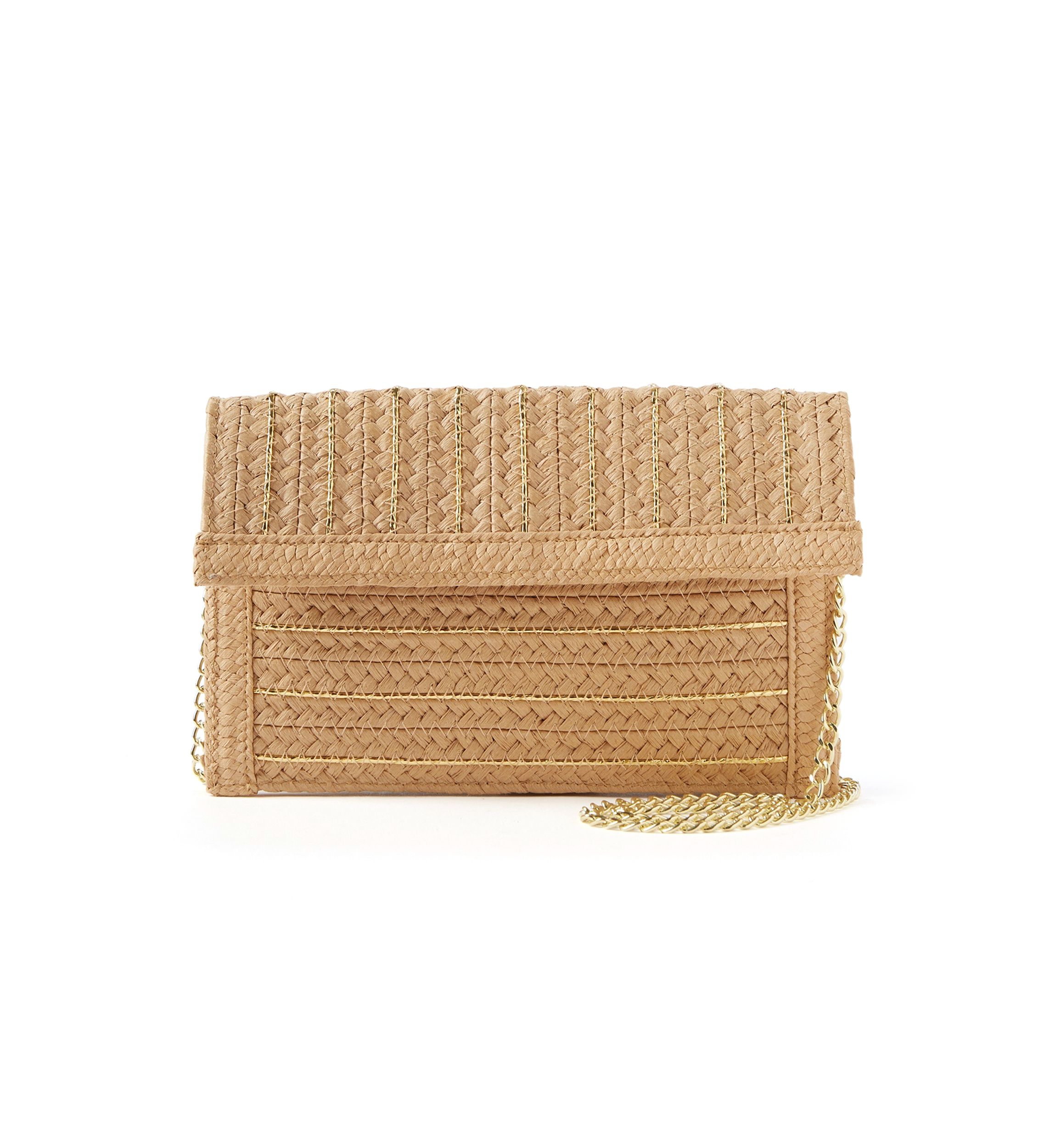 Straw Clutch with Flap