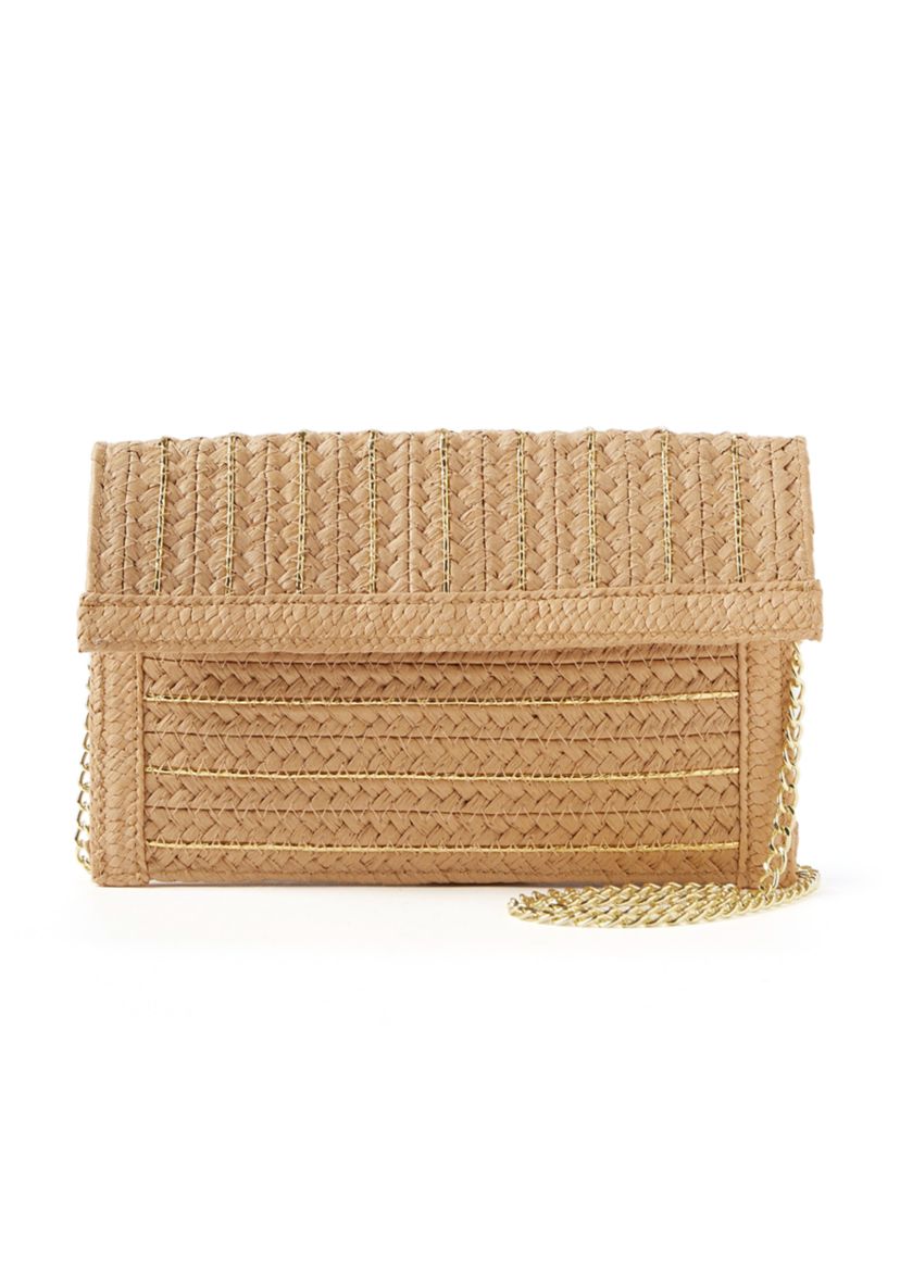 Straw Clutch with Flap