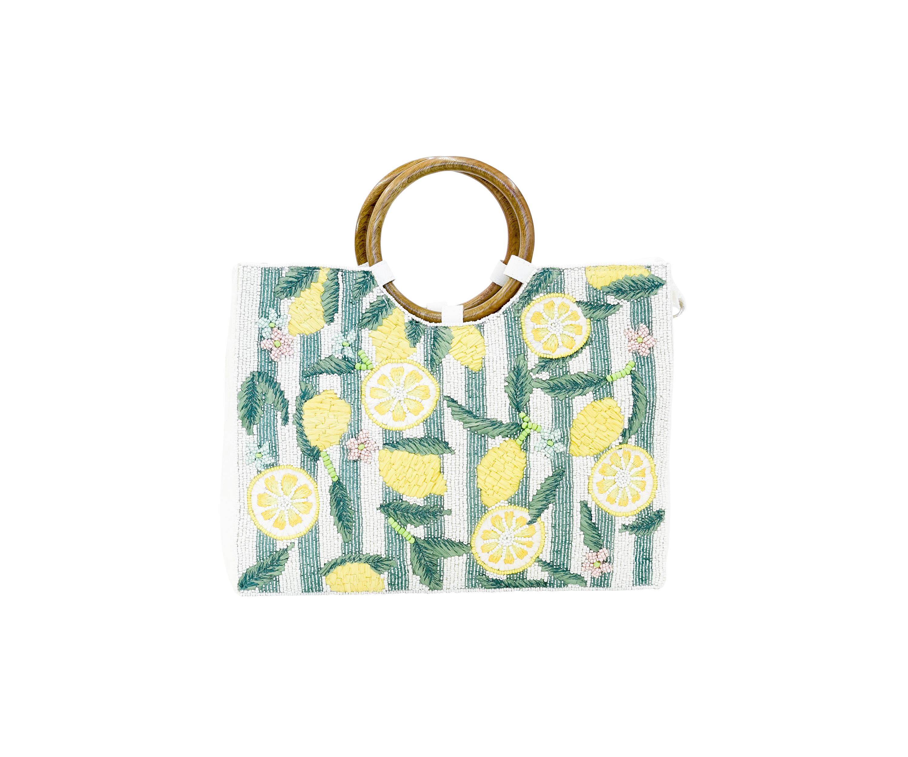 Beaded Top Handle Crossbody Bag