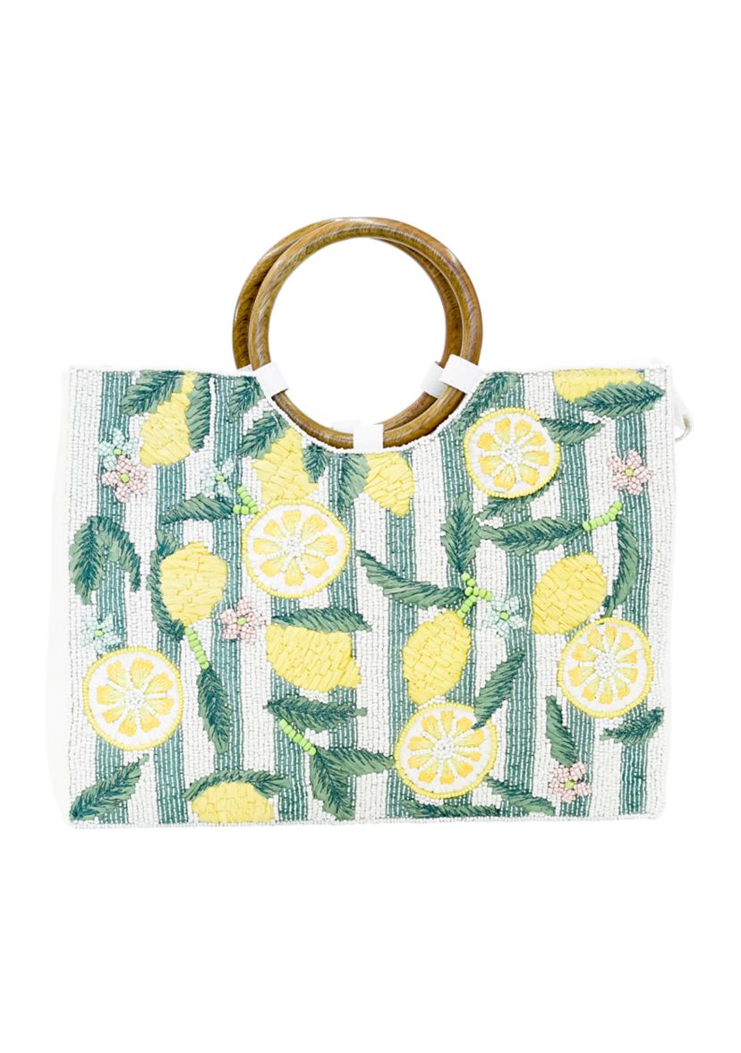 Beaded Top Handle Crossbody Bag