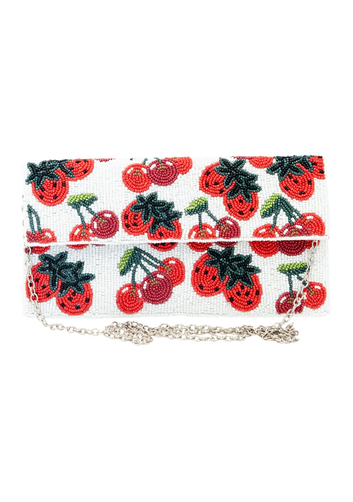 Fruit Beaded Clutch with Crossbody Strap