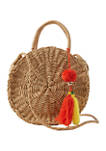 Twisted Straw Round Tote