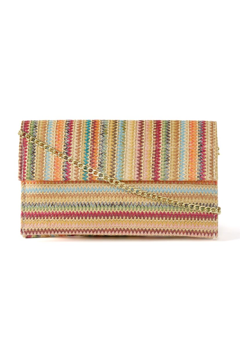 Straw Clutch with Flap