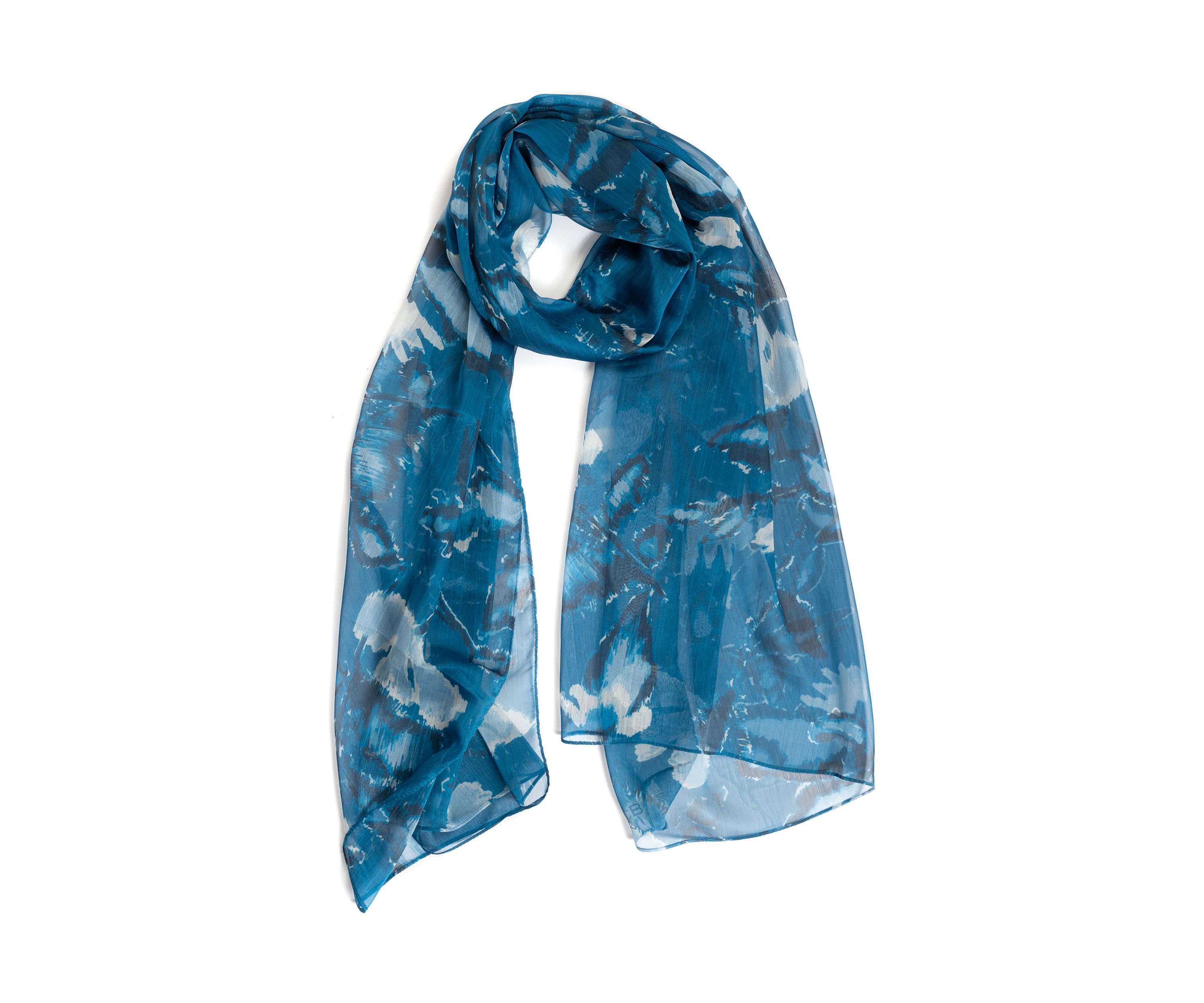 Ikat Leaf Oblong Printed Scarf