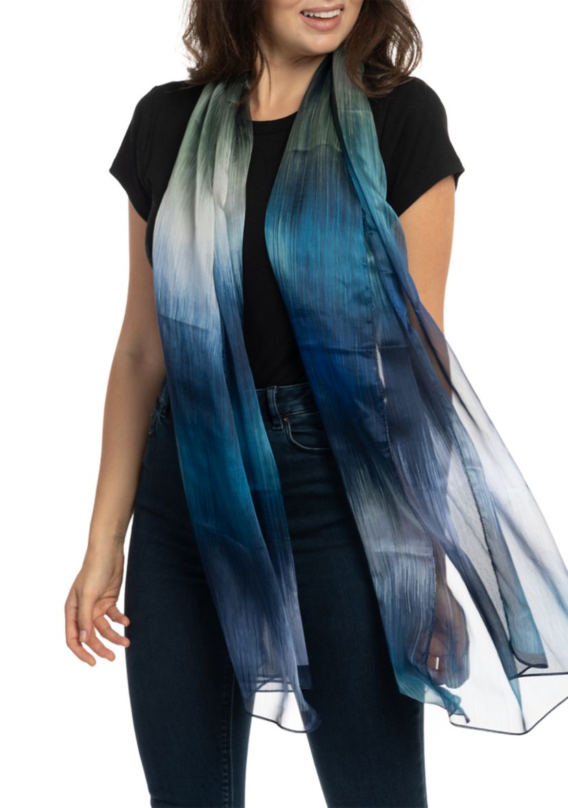 Blur Dyed Oblong Printed Scarf