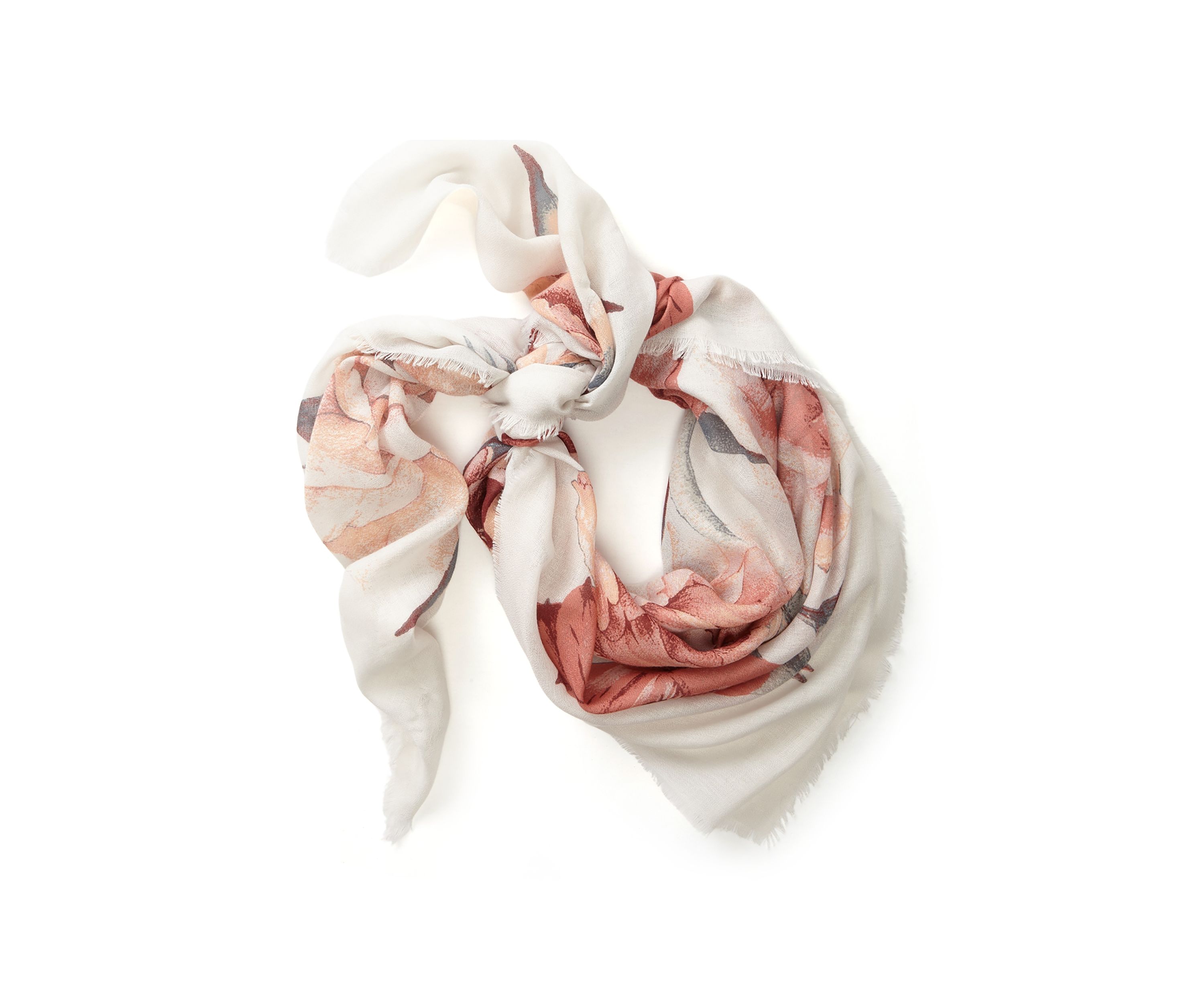 Painterly Blooms Gauze Square Scarf
