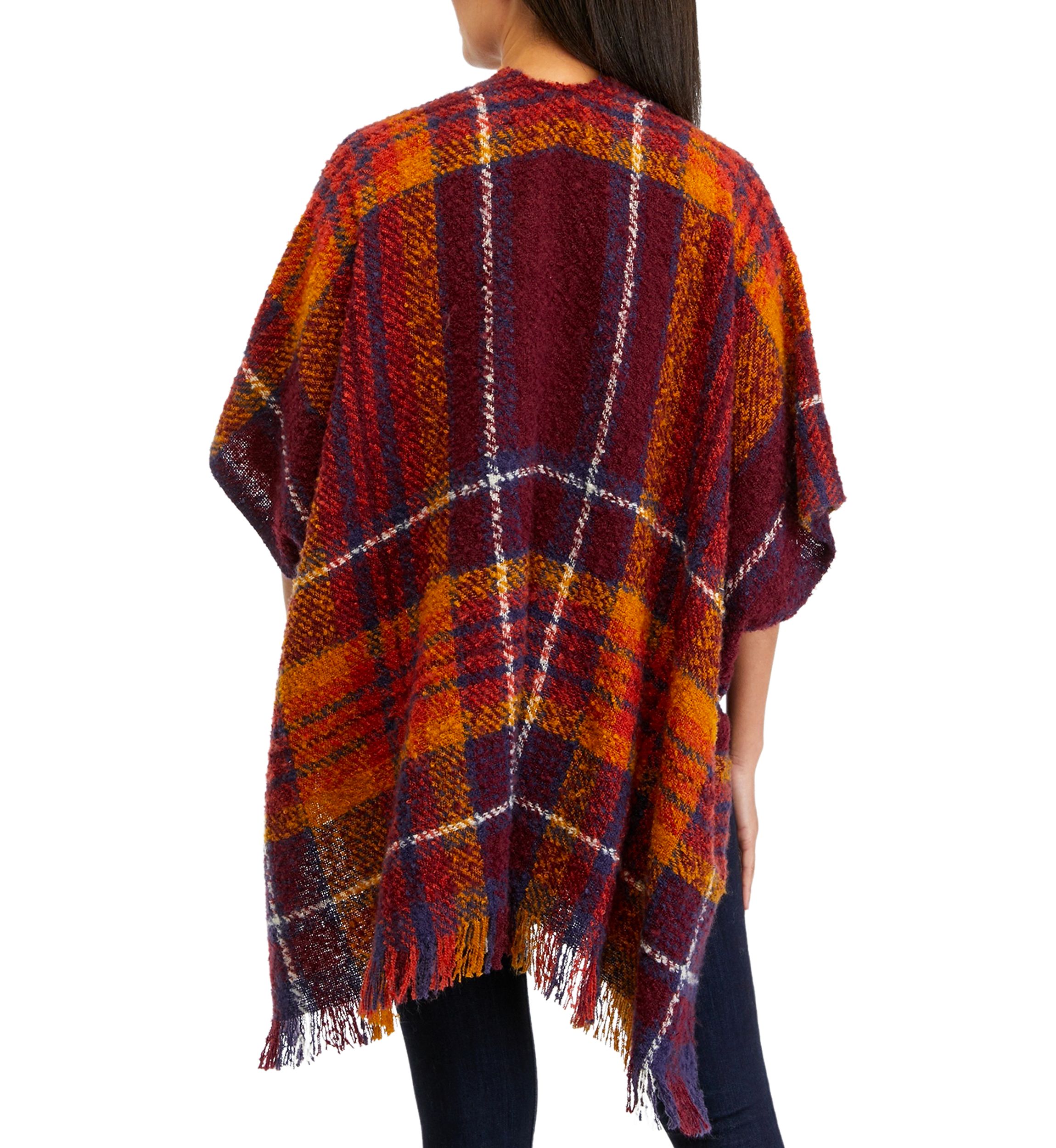 Womens Plaid Open Topper