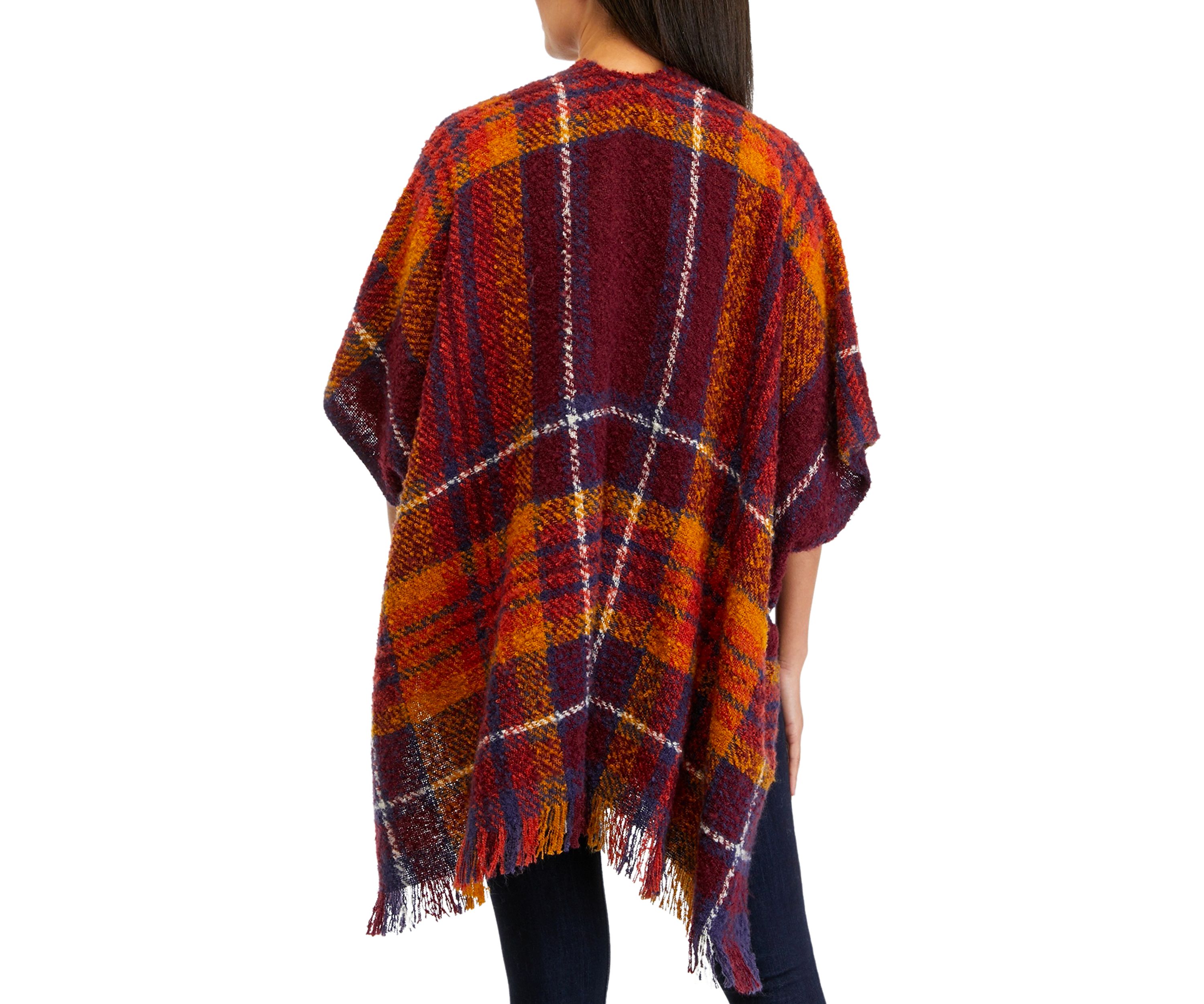 Womens Plaid Open Topper