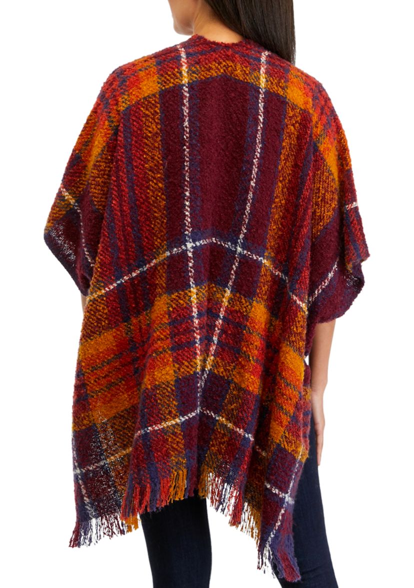 Womens Plaid Open Topper