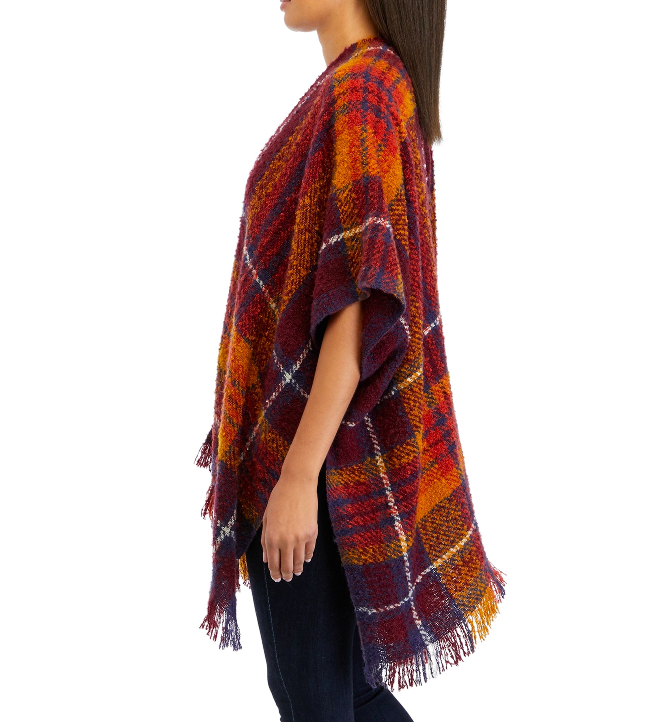 Womens Plaid Open Topper
