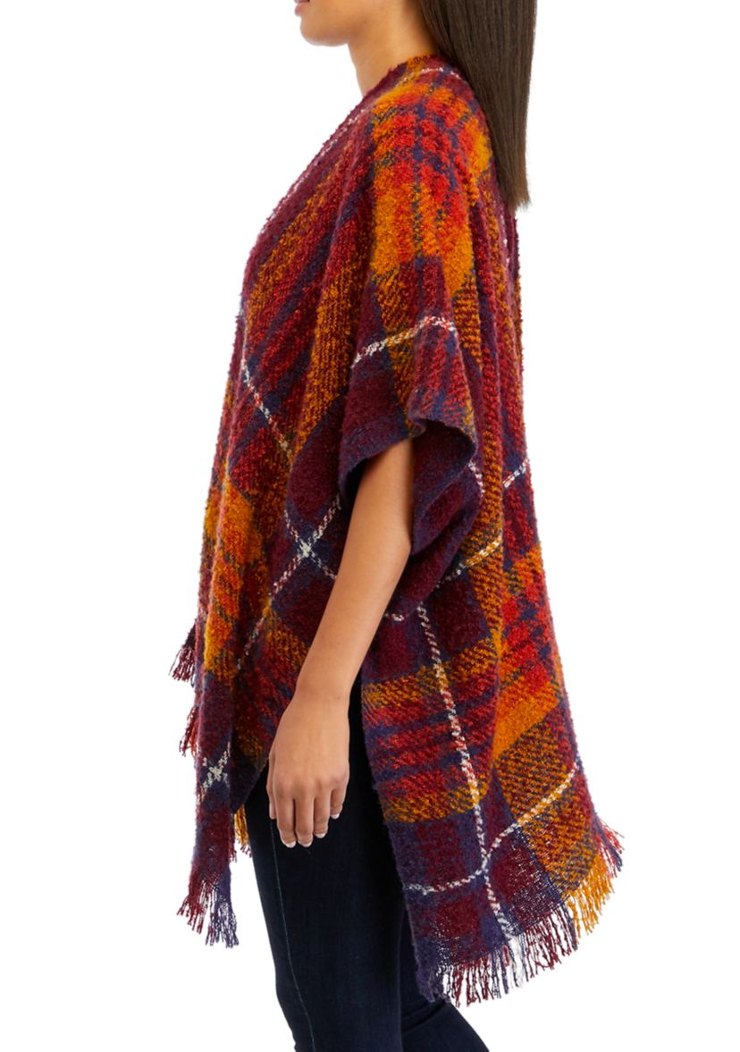 Womens Plaid Open Topper