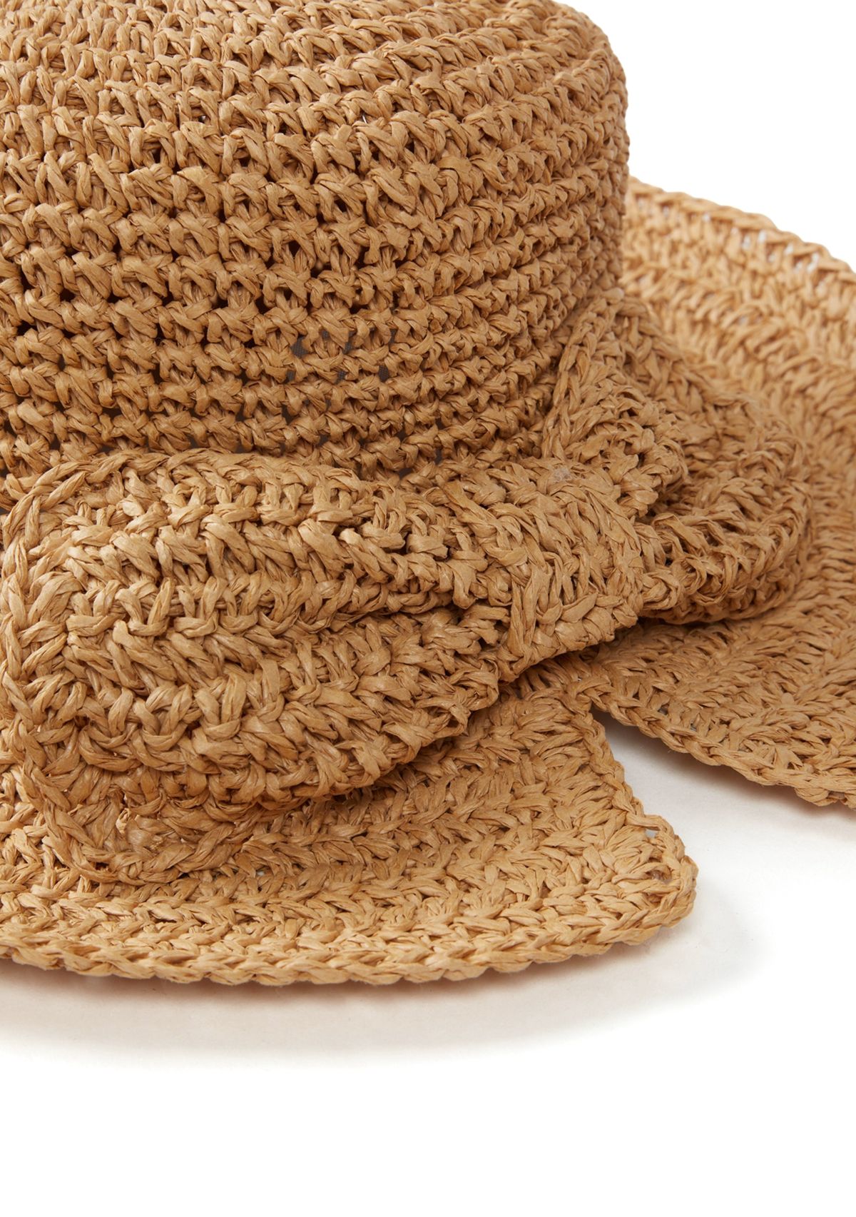 Split Back Bow Crochet Bucket Hat