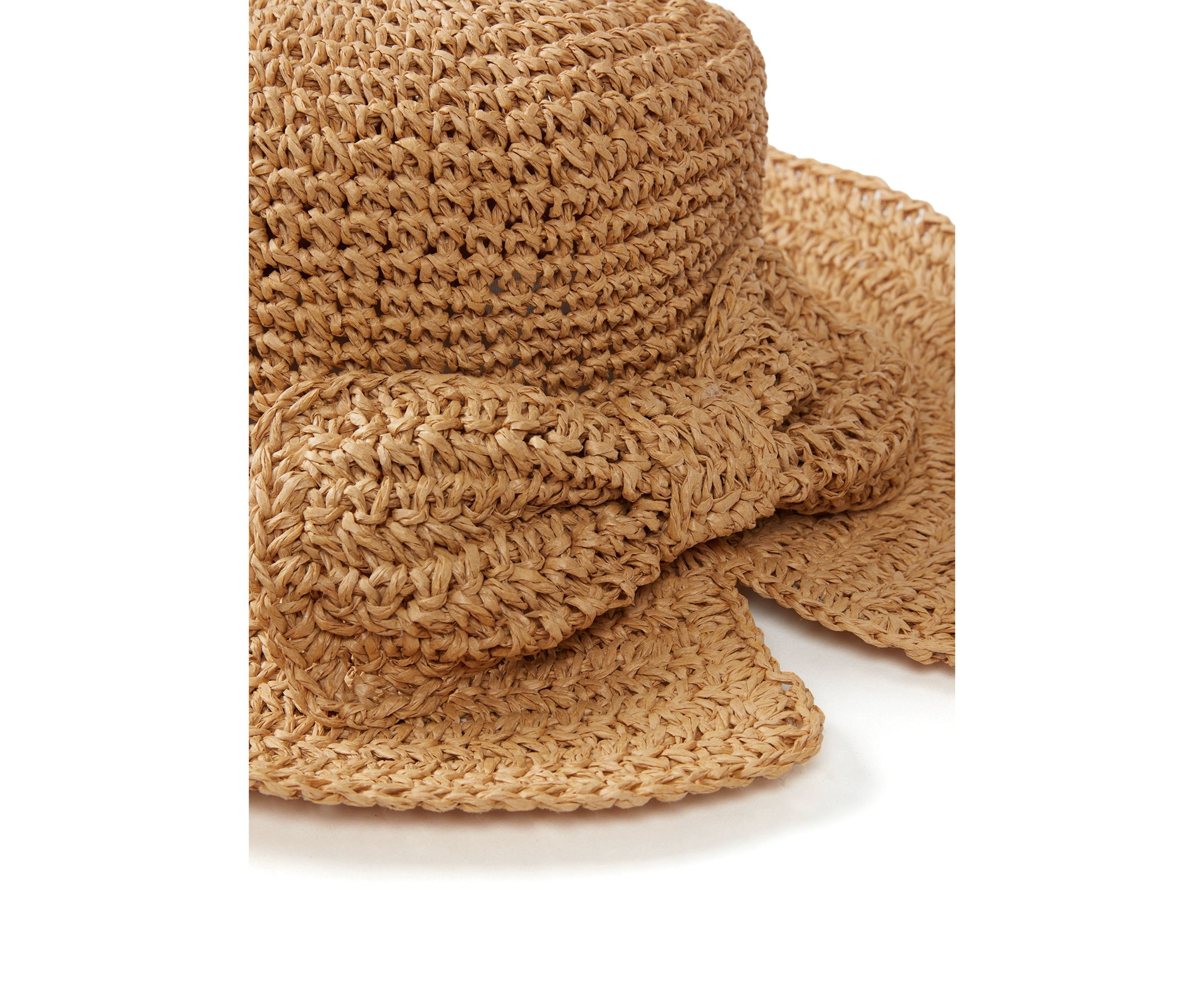 Split Back Bow Crochet Bucket Hat
