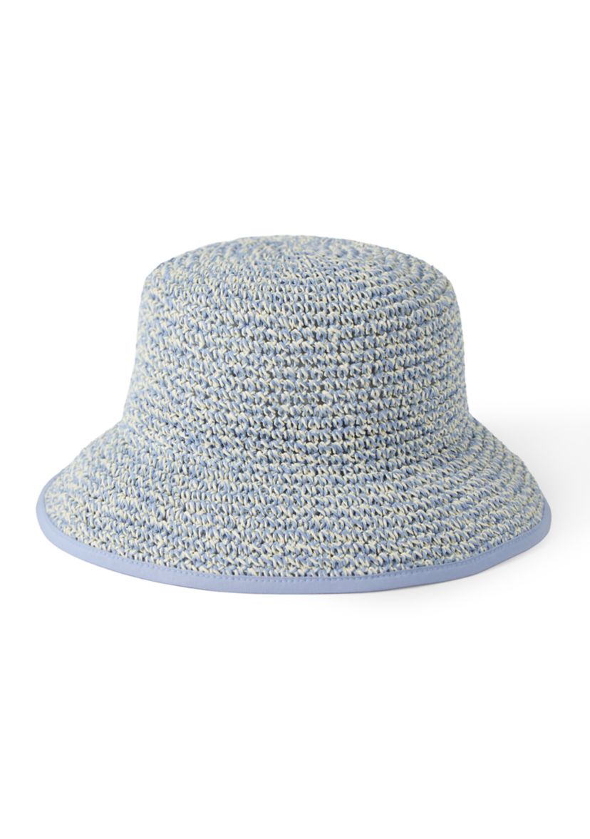 Nine West Two Tone Crochet Straw Bucket Hat | Belk