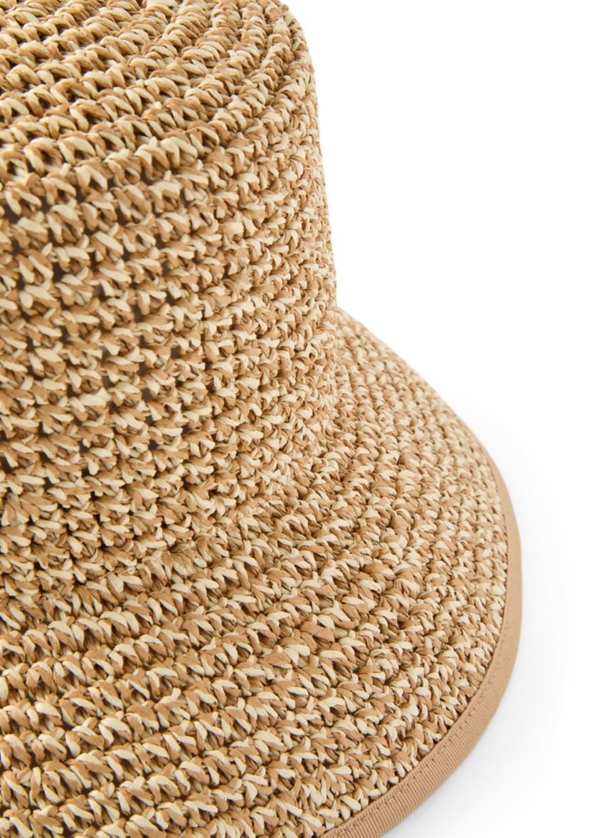 Nine West Two Tone Crochet Straw Bucket Hat | Belk display picture 2