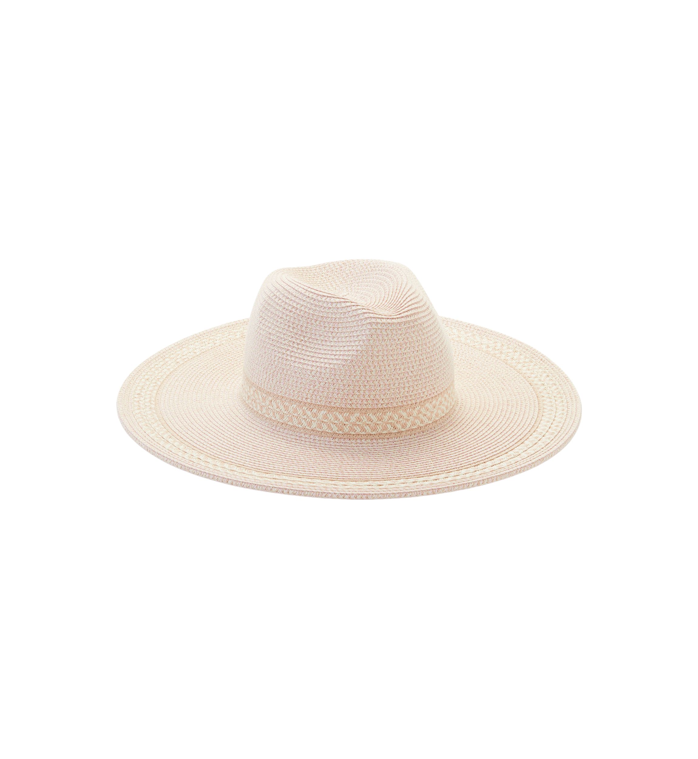 Mixed Straw Down Brim Fedora 