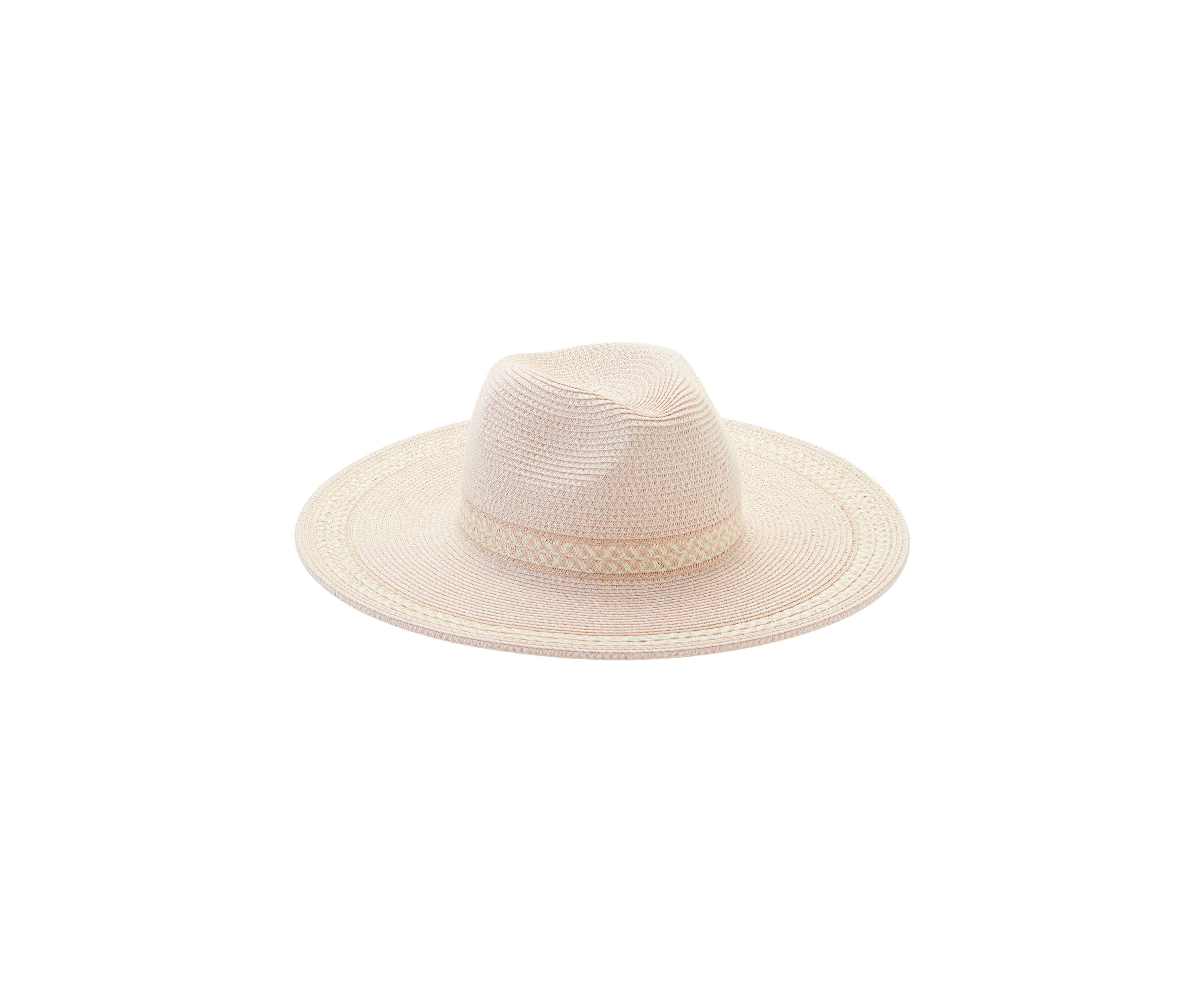 Mixed Straw Down Brim Fedora 