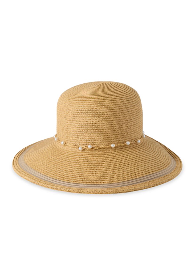 Nine West Brimless Floppy Hat with Pearl Trim | Belk