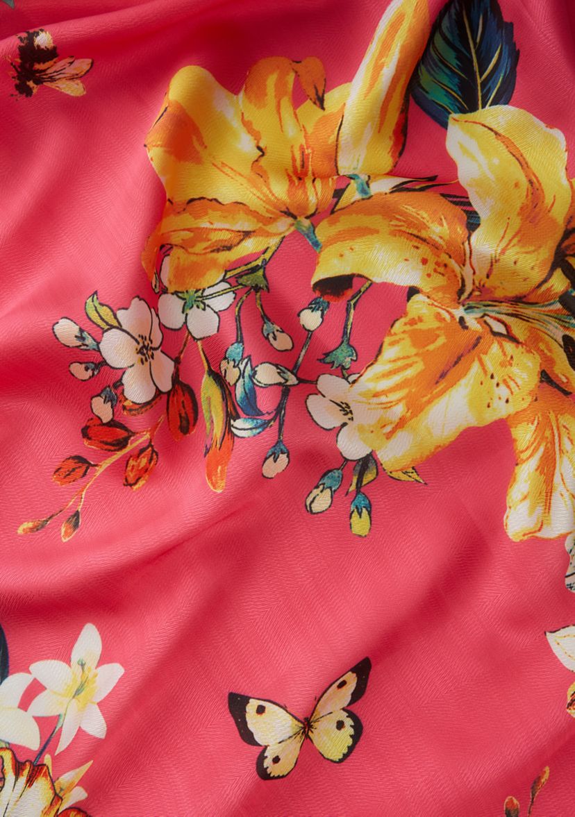 Lily Botanical Oblong Scarf