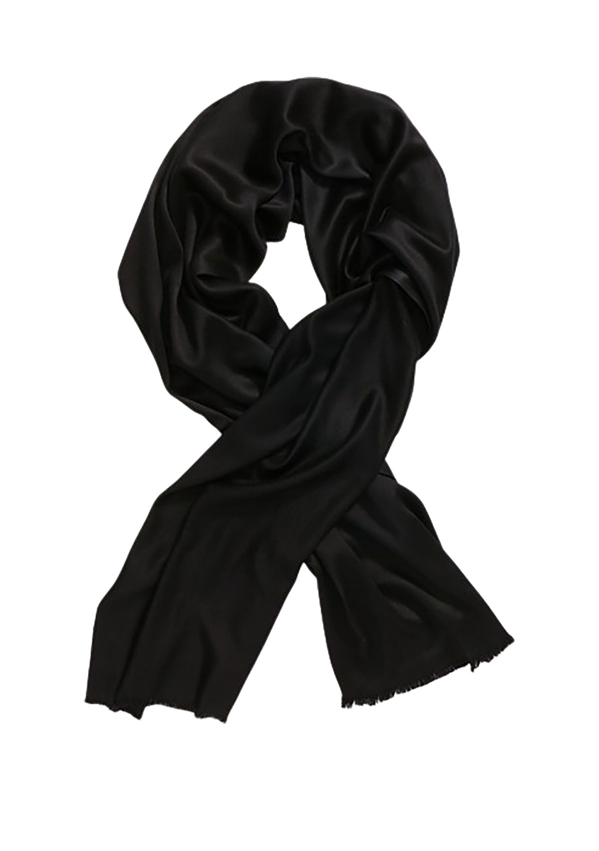 Satin Pashmina Self Fringe Scarf