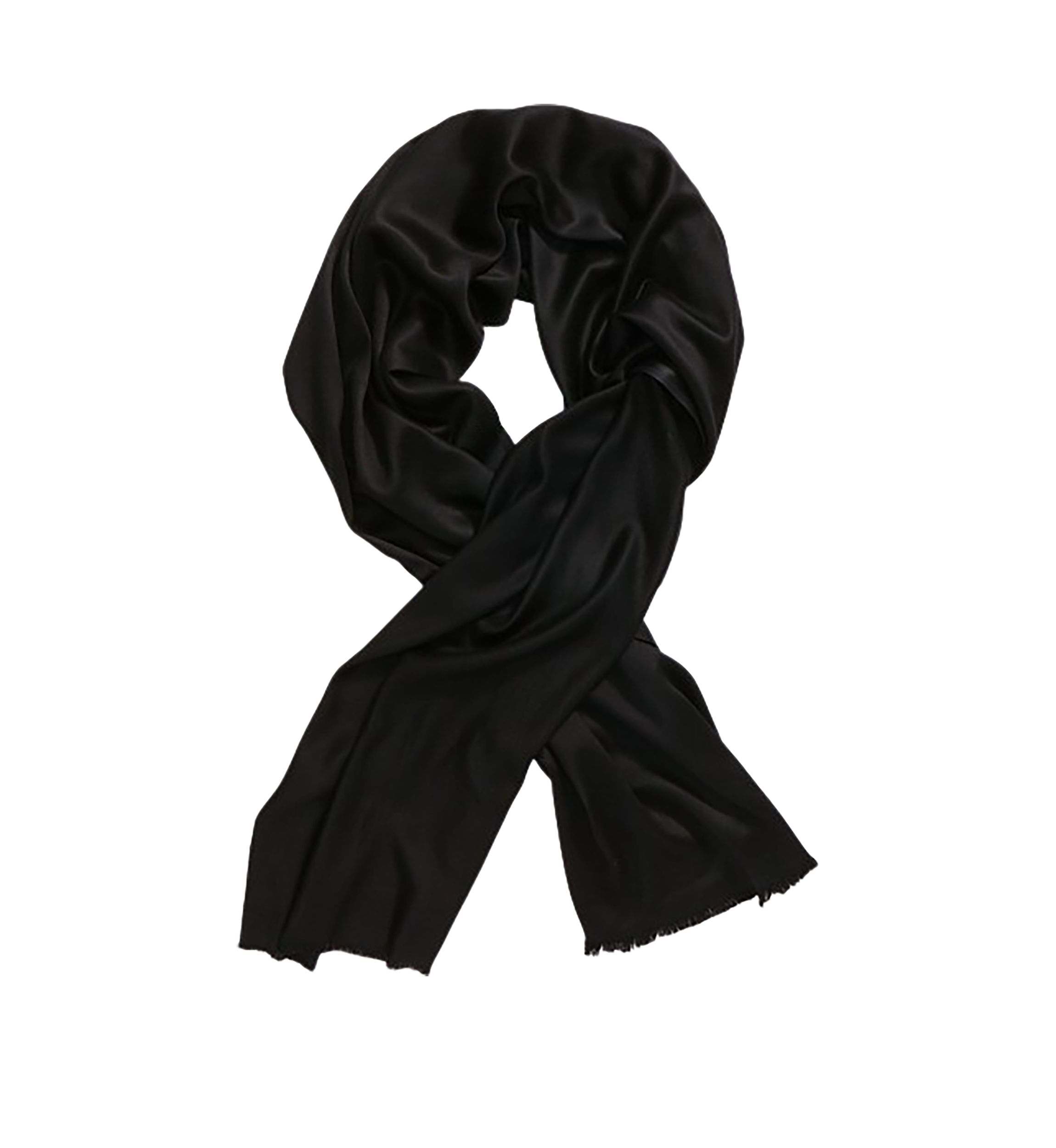 Satin Pashmina Self Fringe Scarf