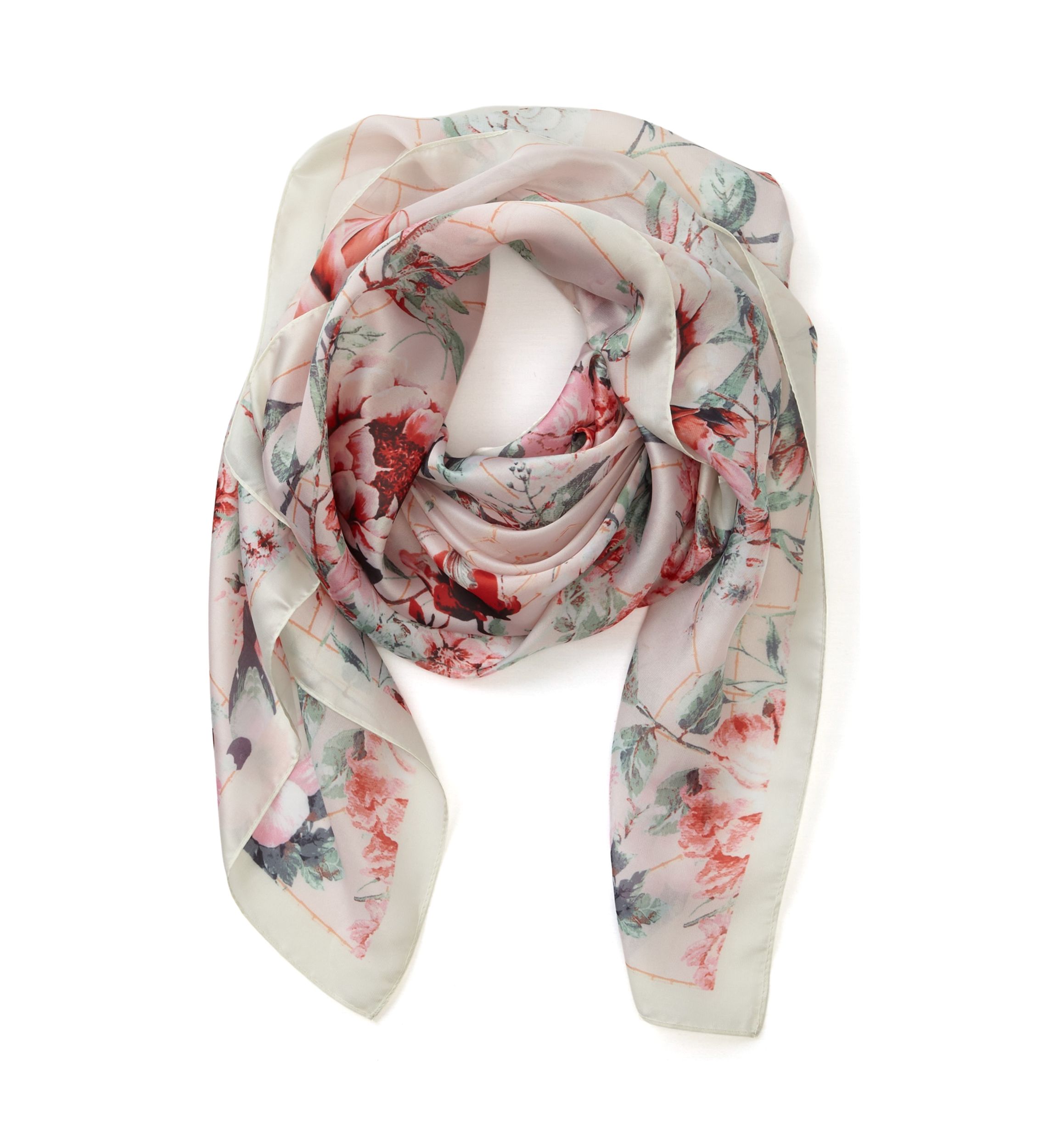 Botanical Printed Polyeser Square Scarf
