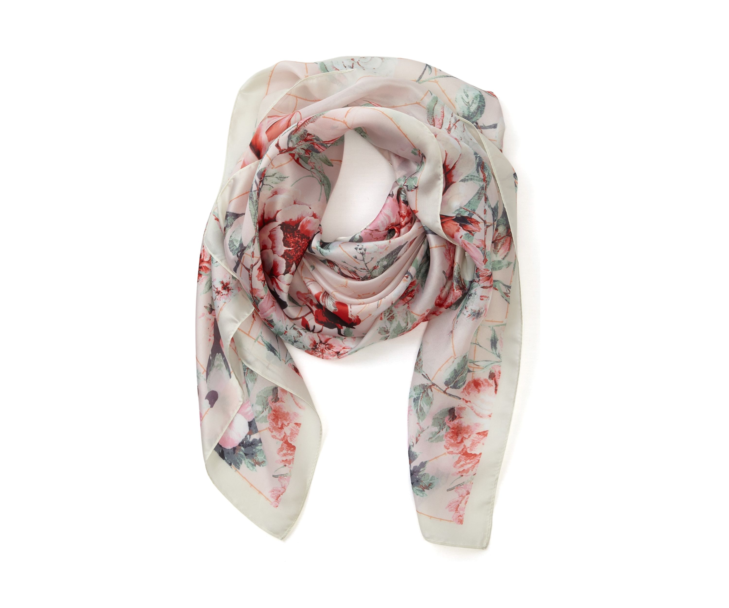 Botanical Printed Polyeser Square Scarf