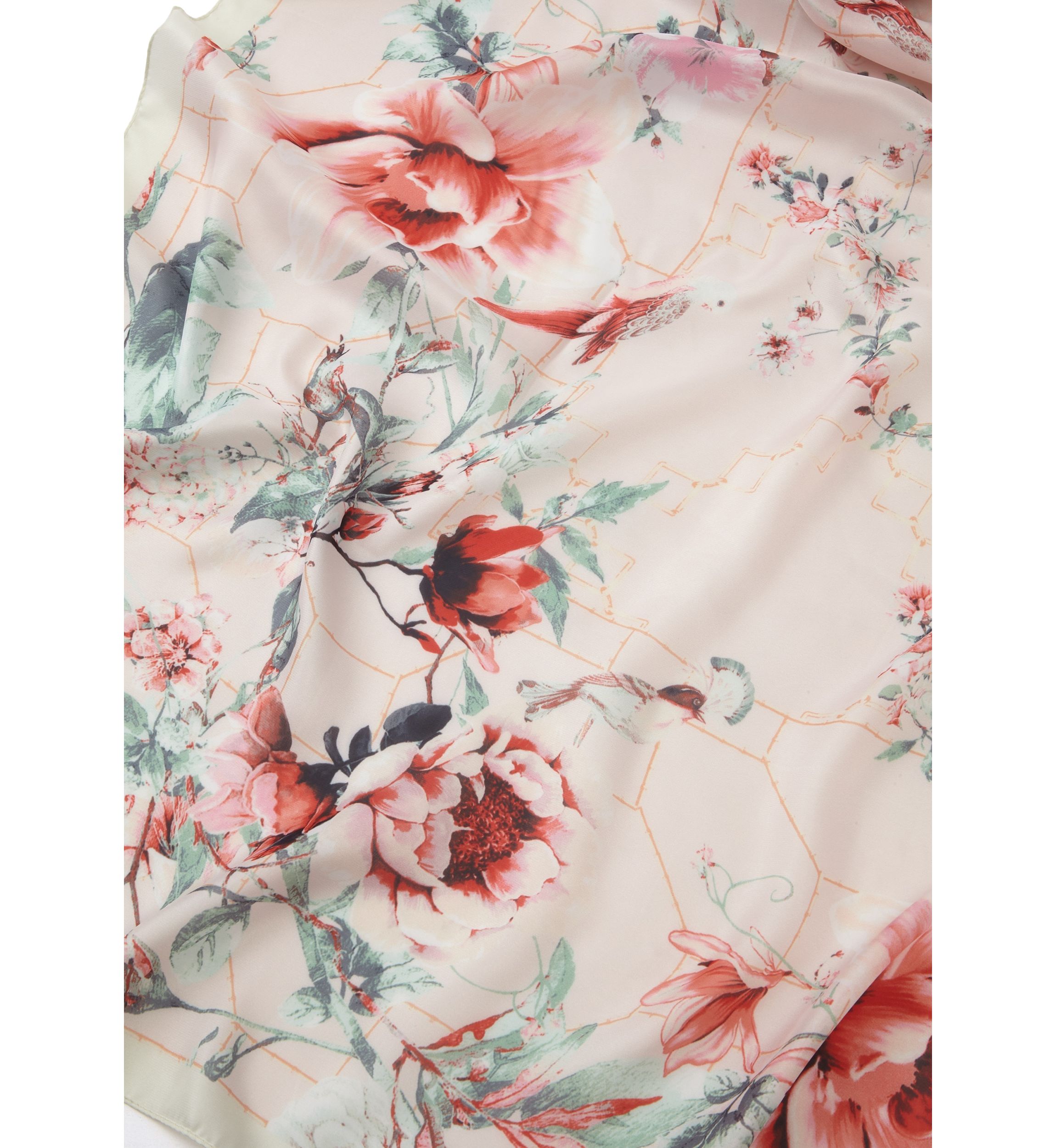 Botanical Printed Polyeser Square Scarf