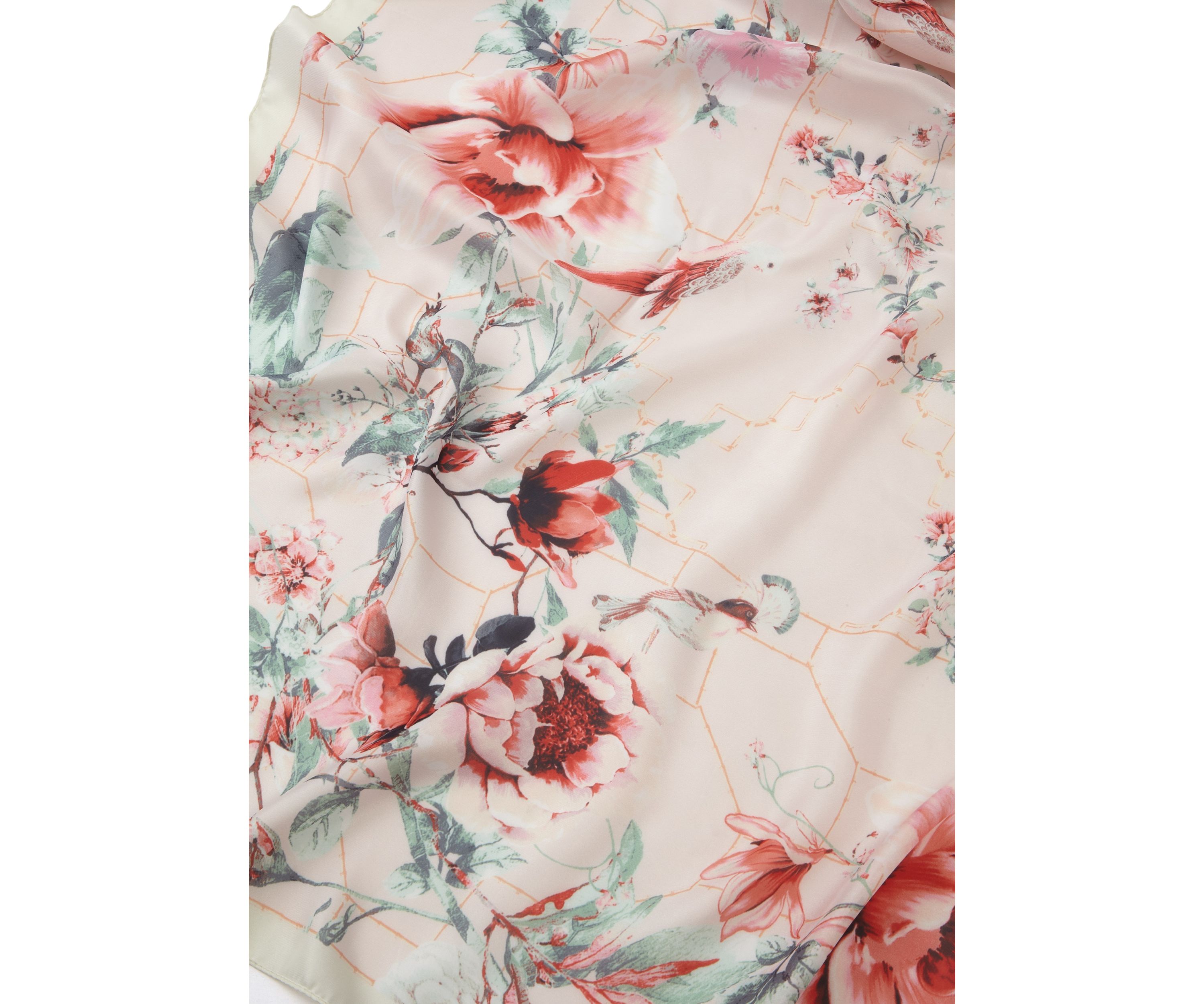 Botanical Printed Polyeser Square Scarf