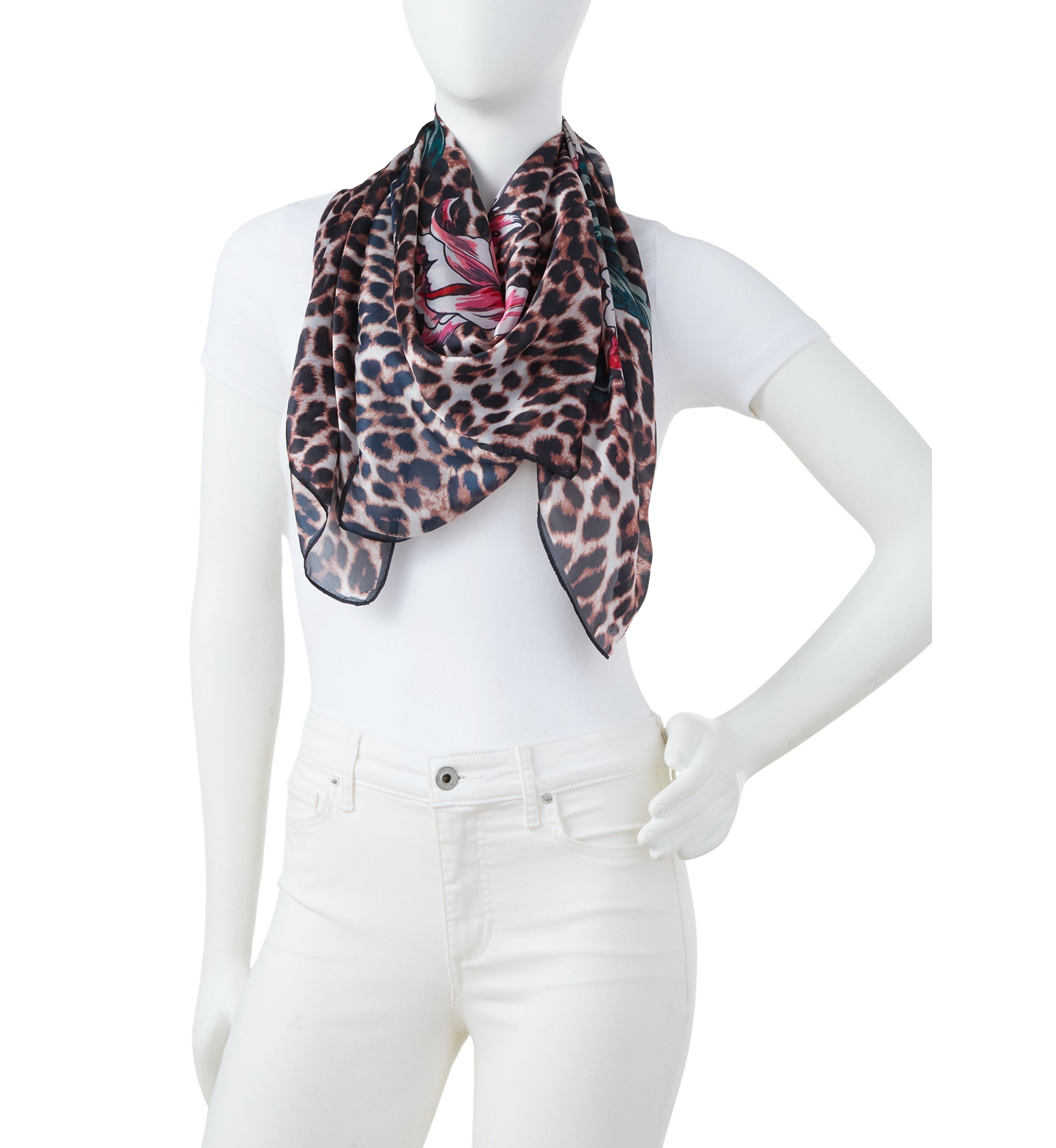 Animal Peony Square Scarf