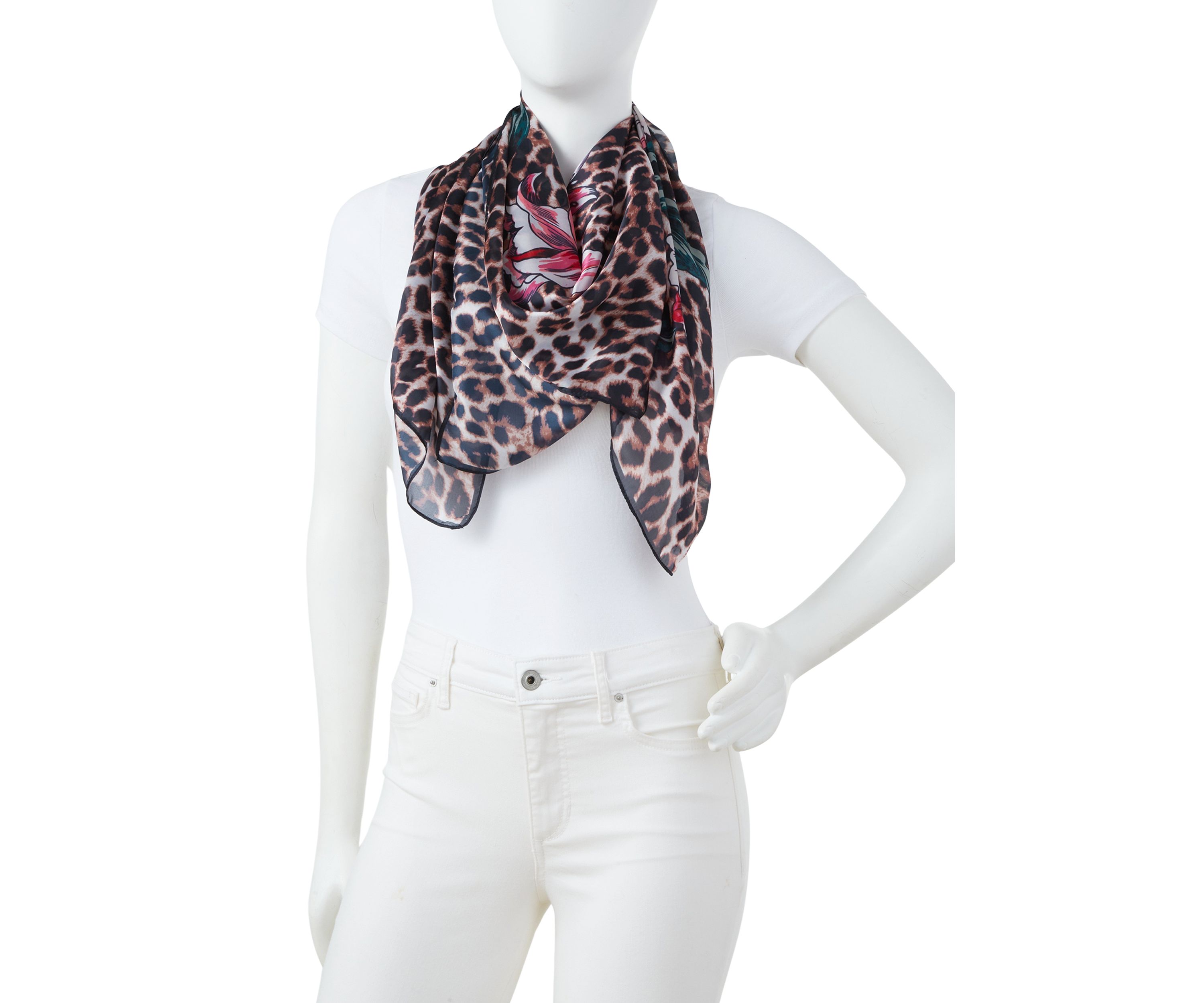 Animal Peony Square Scarf