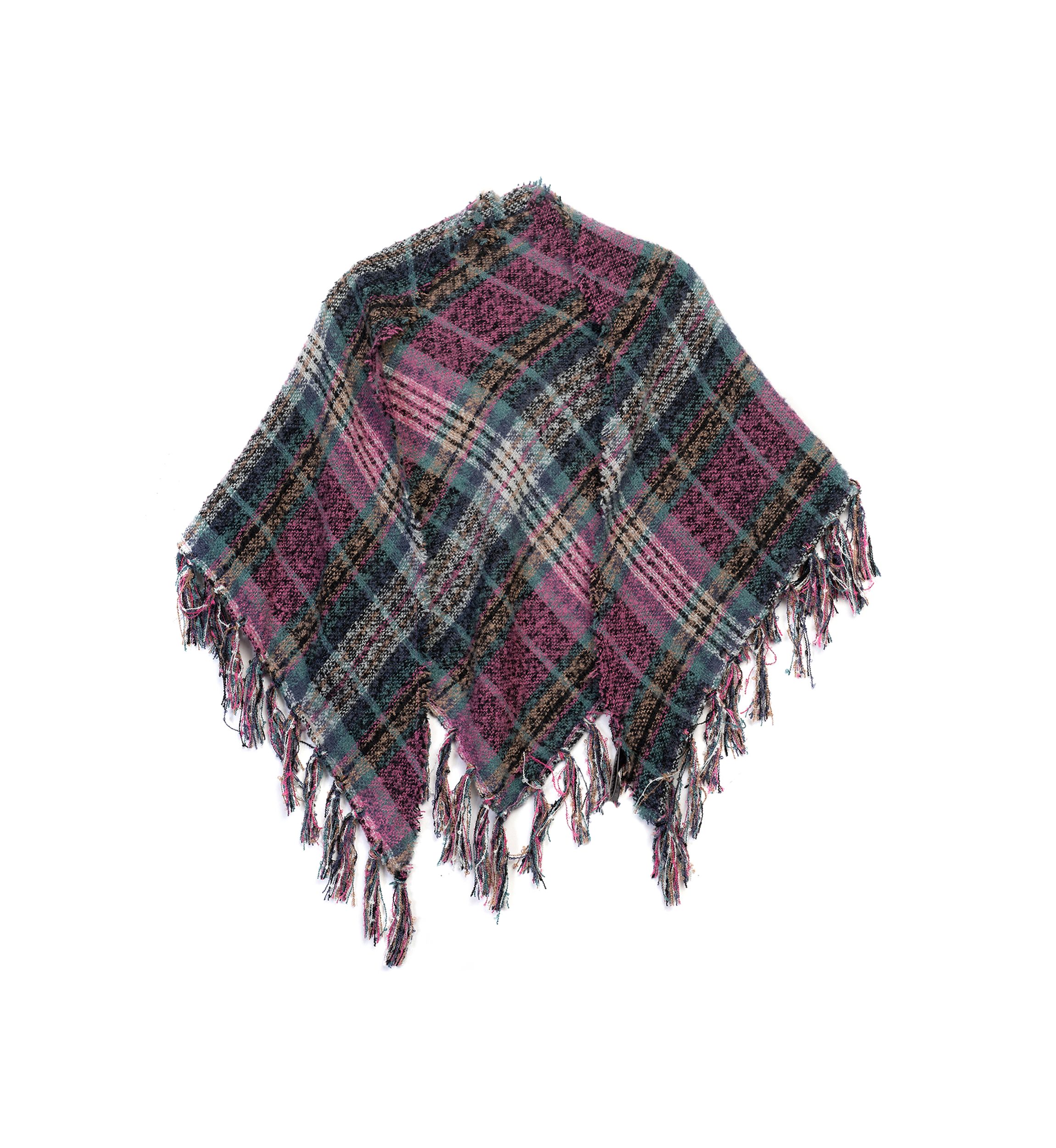 Womens Plaid Printed Triangle Scarf