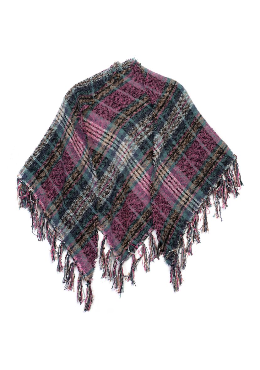 Womens Plaid Printed Triangle Scarf