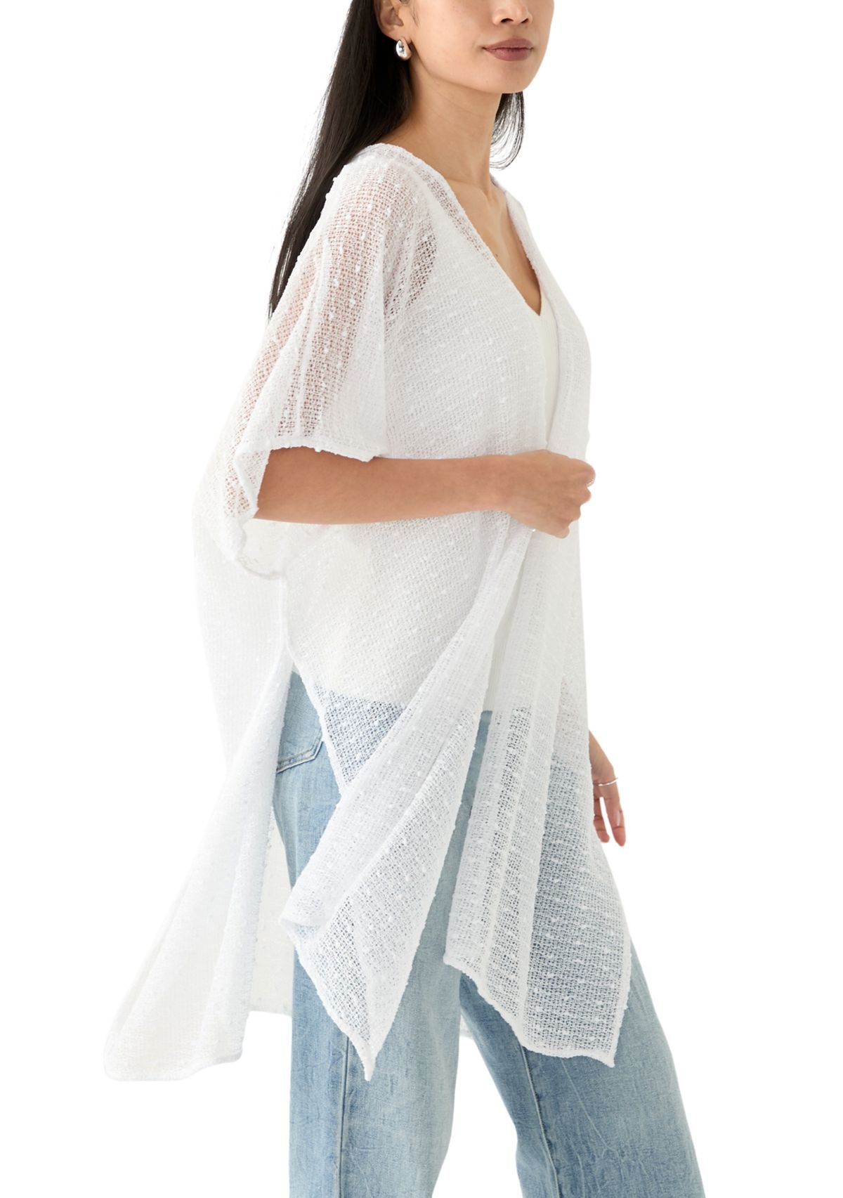 Womens Popcorn Duster with Smocked Back
