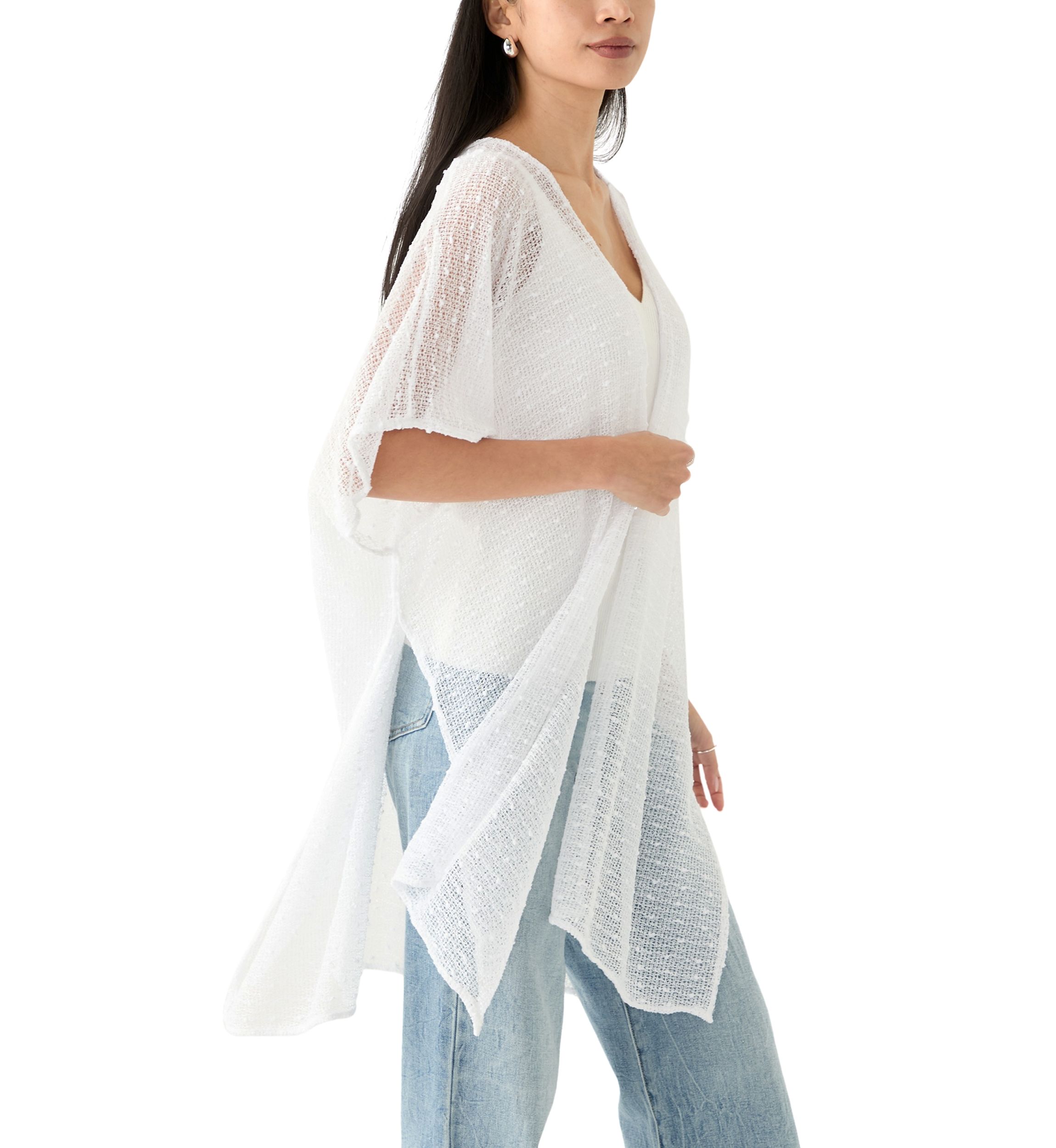 Womens Popcorn Duster with Smocked Back