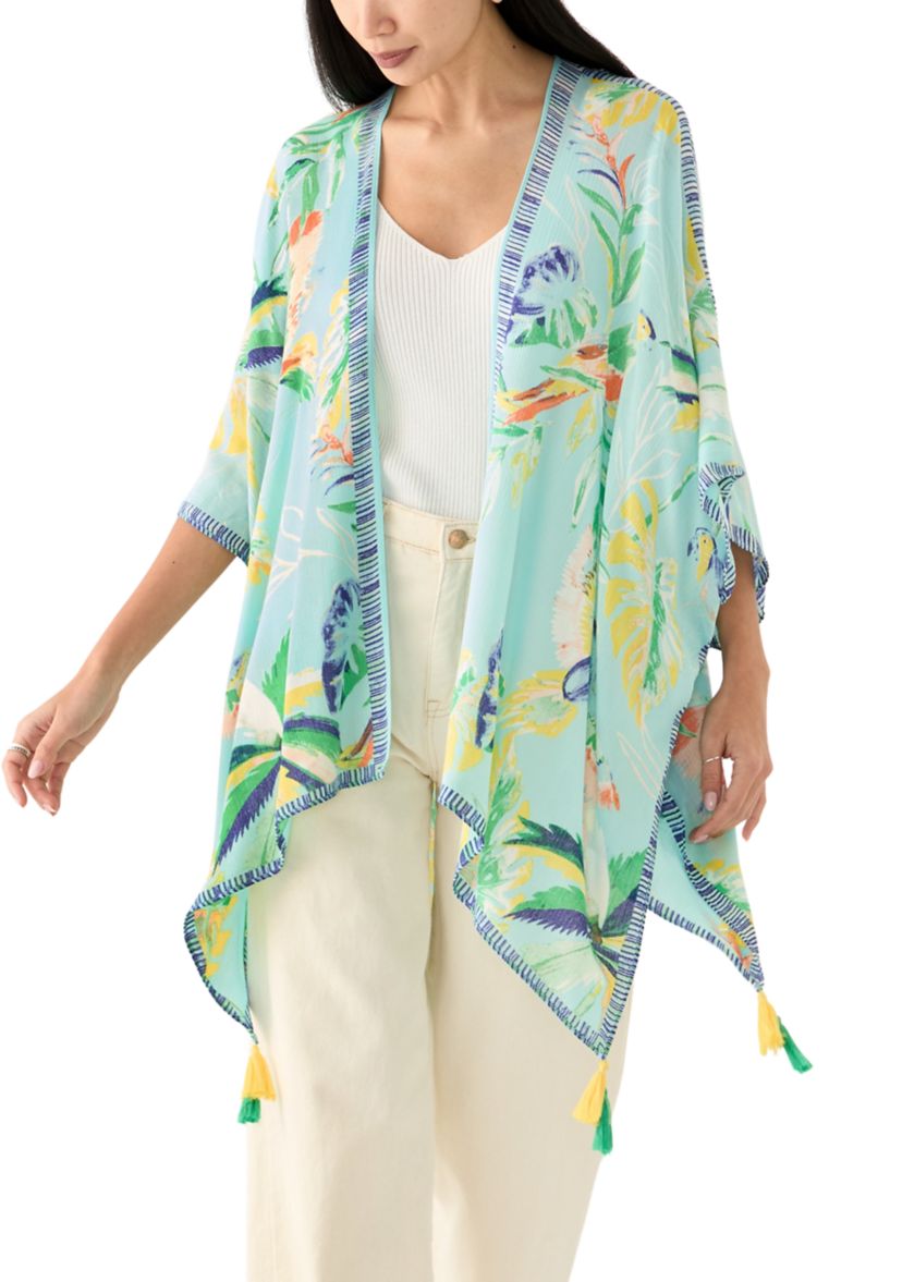 Tropical Bird Printed Crinkle Topper