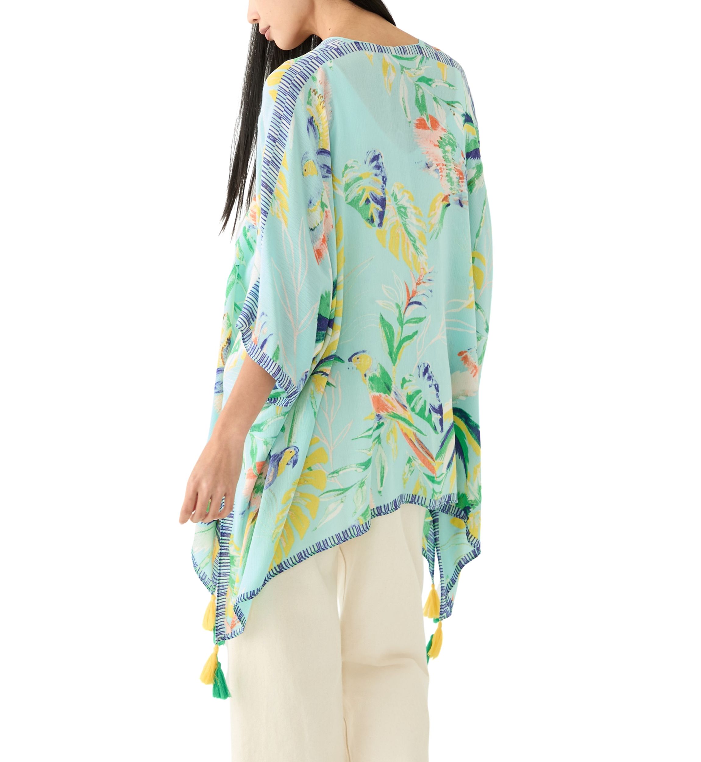 Tropical Bird Printed Crinkle Topper