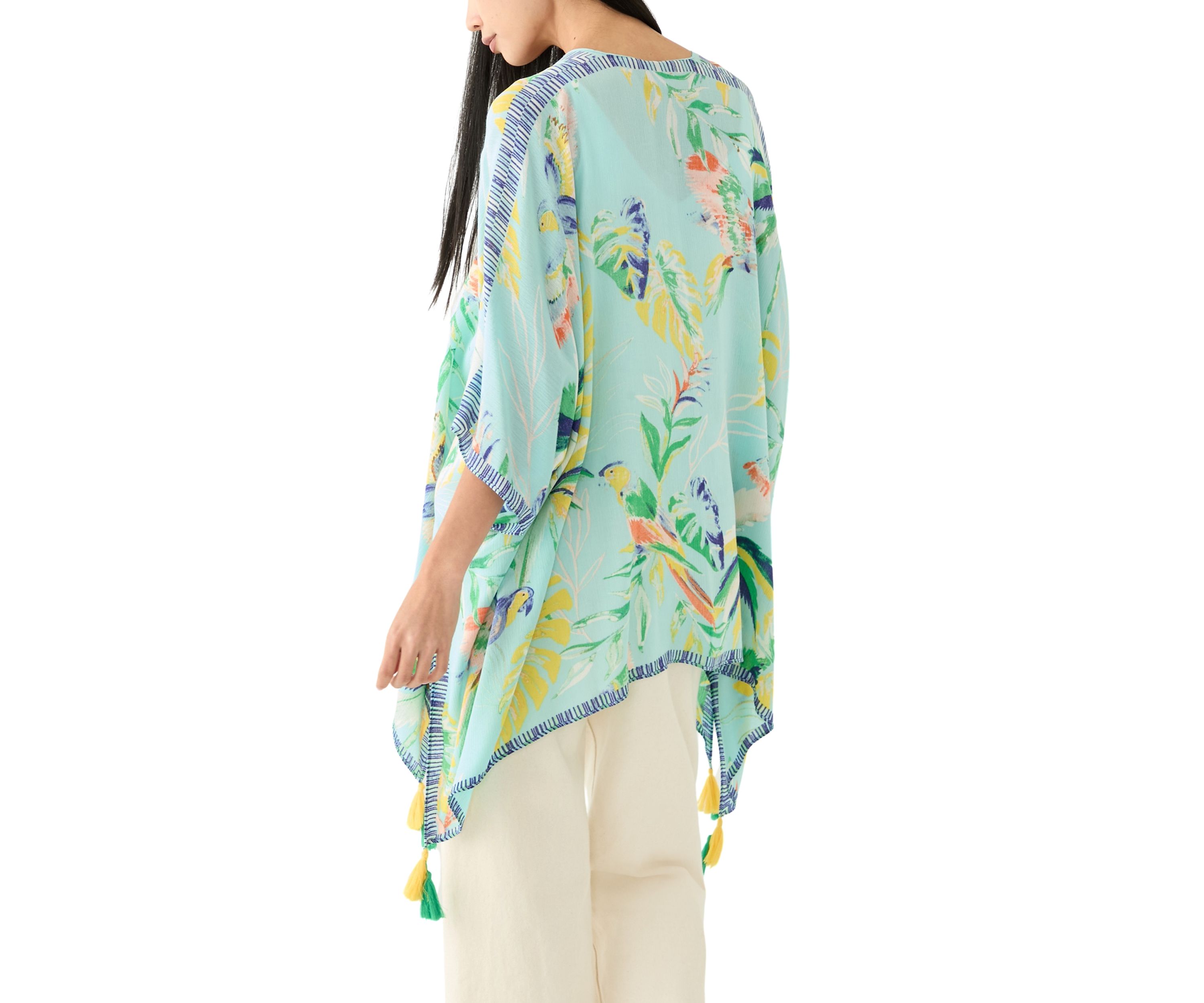 Tropical Bird Printed Crinkle Topper