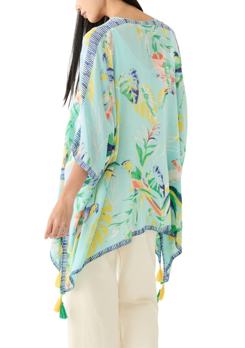 Tropical Bird Printed Crinkle Topper