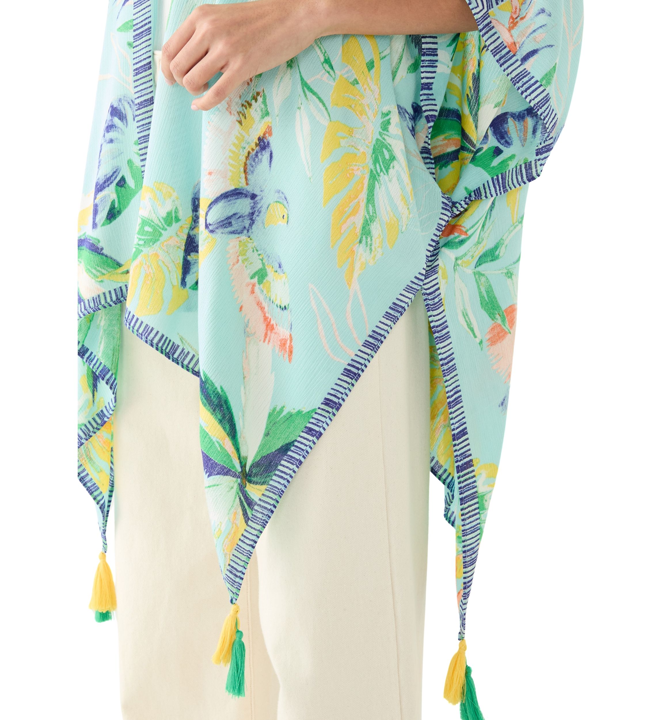 Tropical Bird Printed Crinkle Topper
