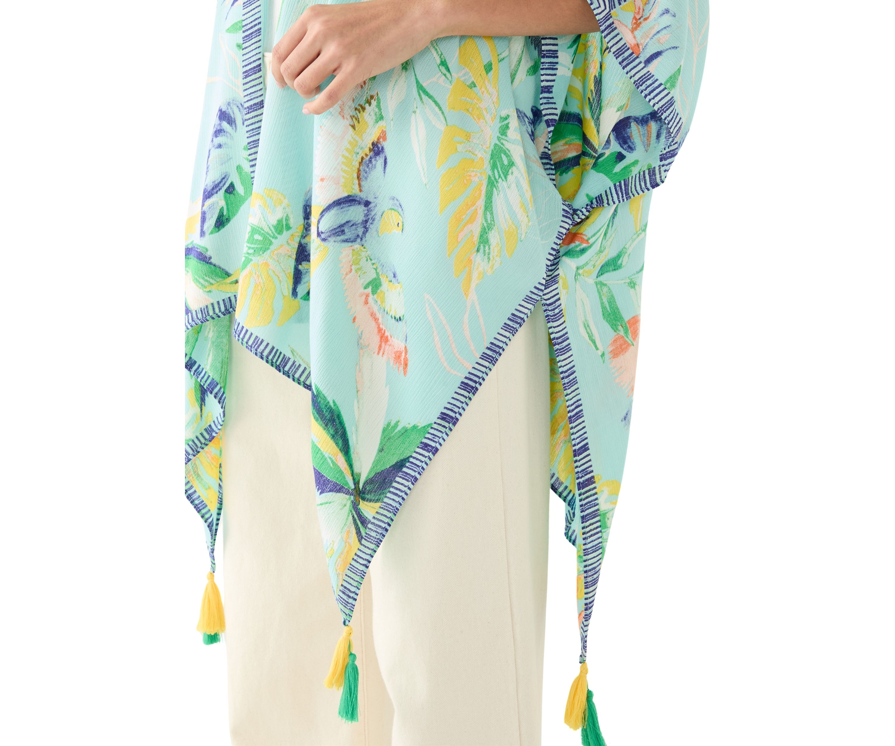 Tropical Bird Printed Crinkle Topper