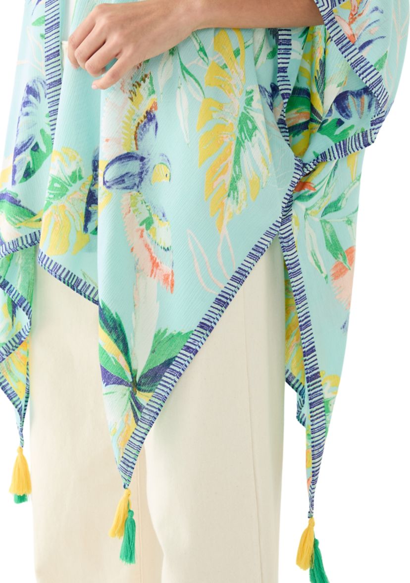 Tropical Bird Printed Crinkle Topper