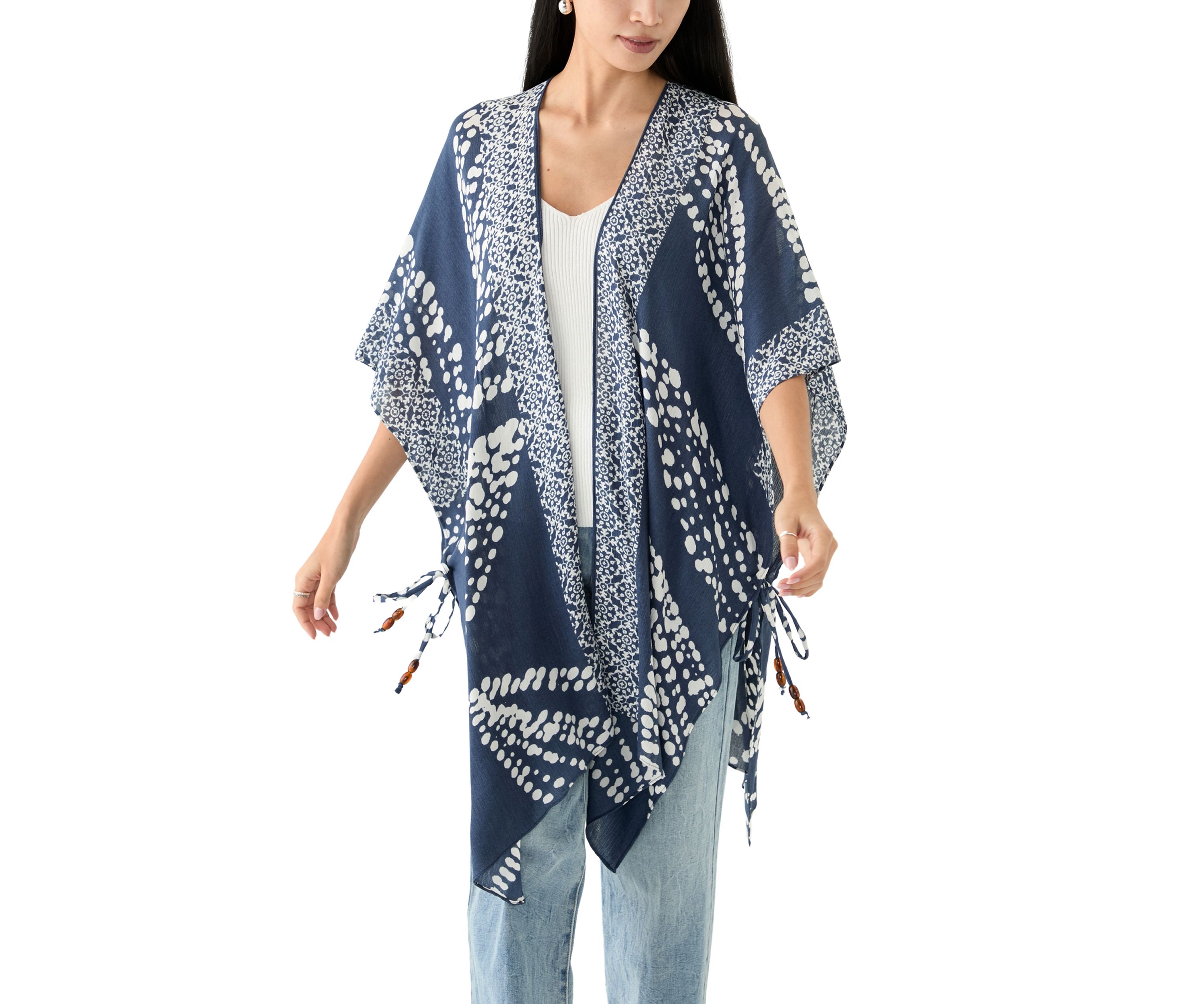 Abstract Leaf Printed Crinkle Duster