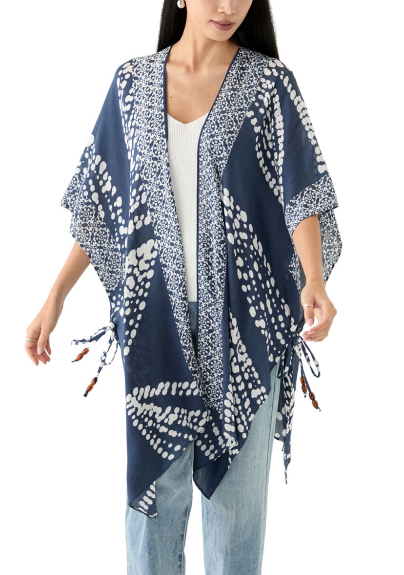 Abstract Leaf Printed Crinkle Duster