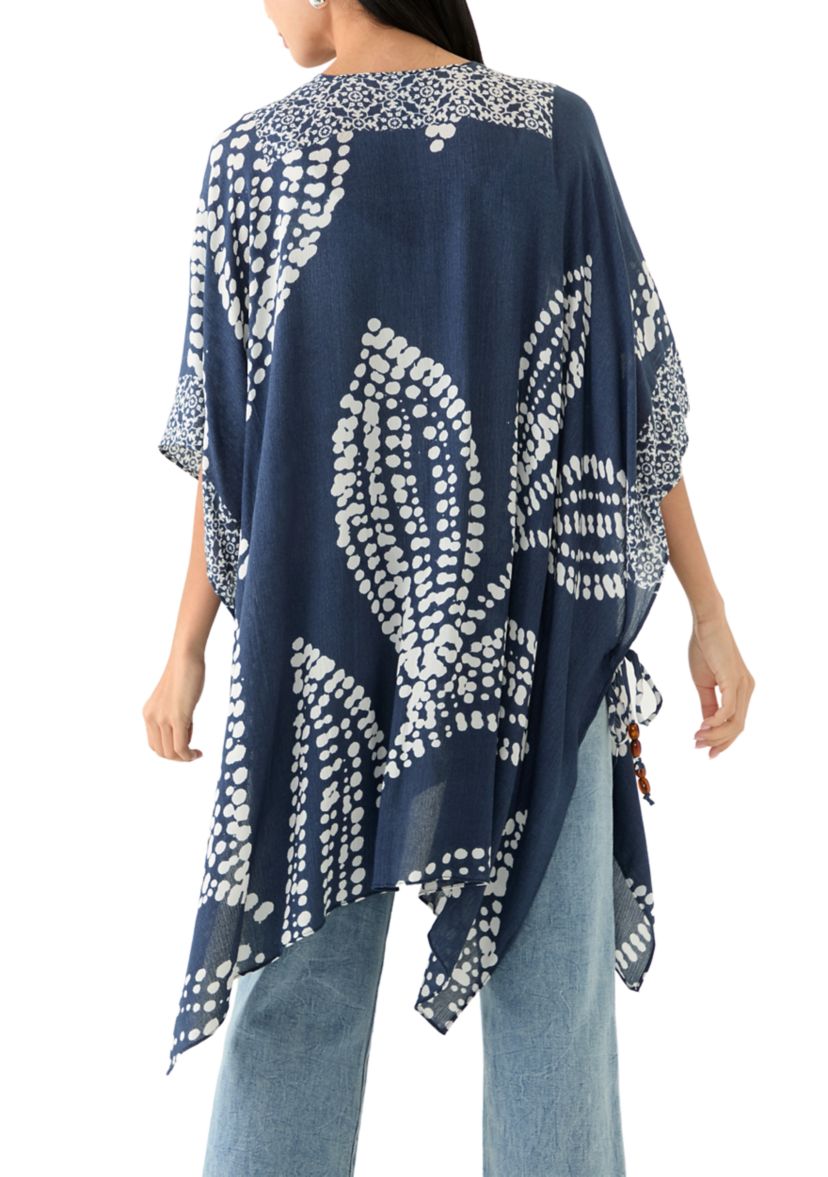 Abstract Leaf Printed Crinkle Duster