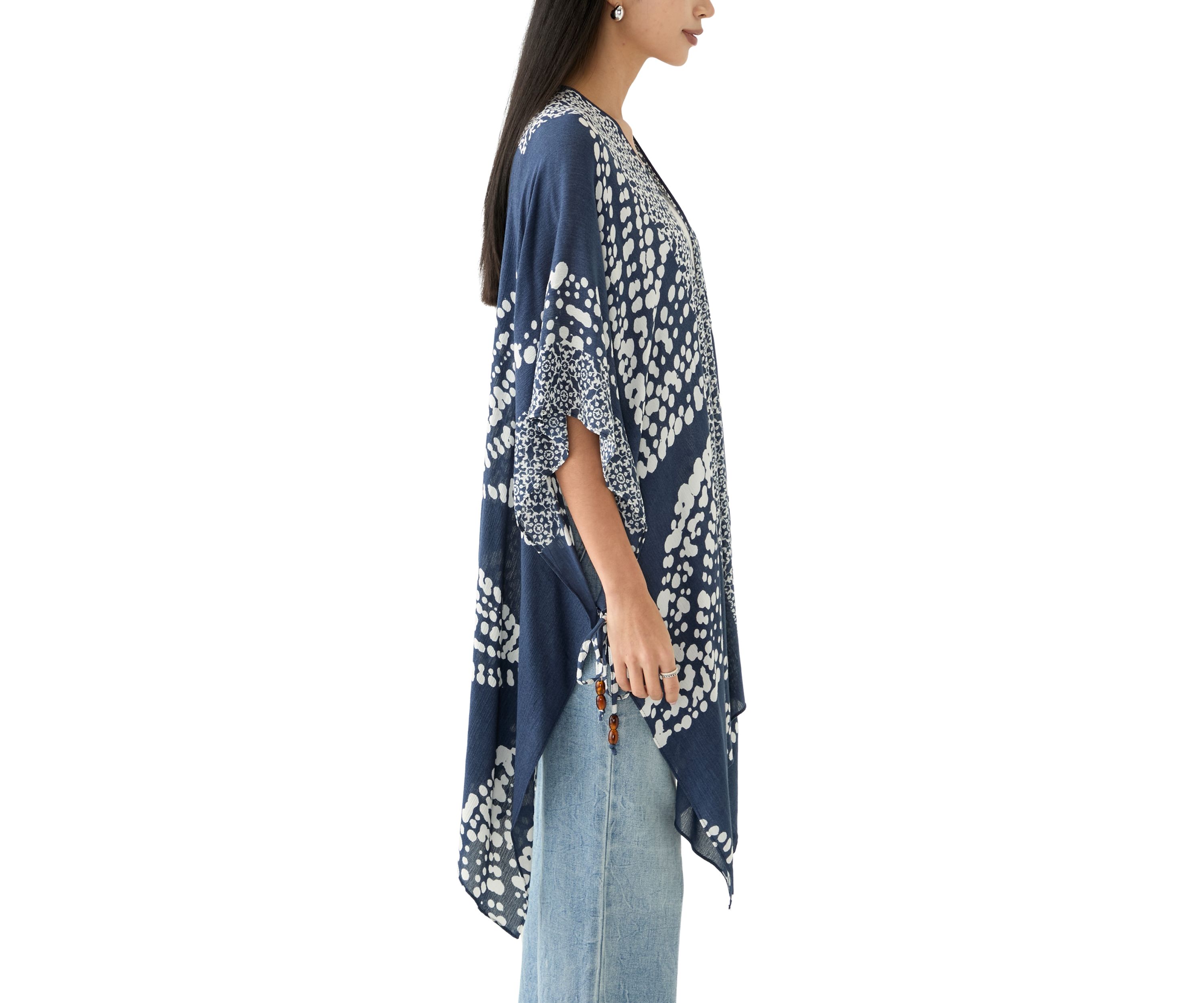 Abstract Leaf Printed Crinkle Duster