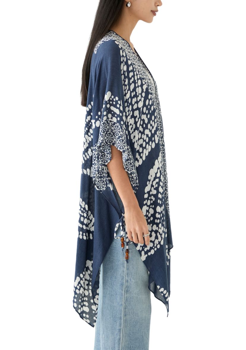 Abstract Leaf Printed Crinkle Duster