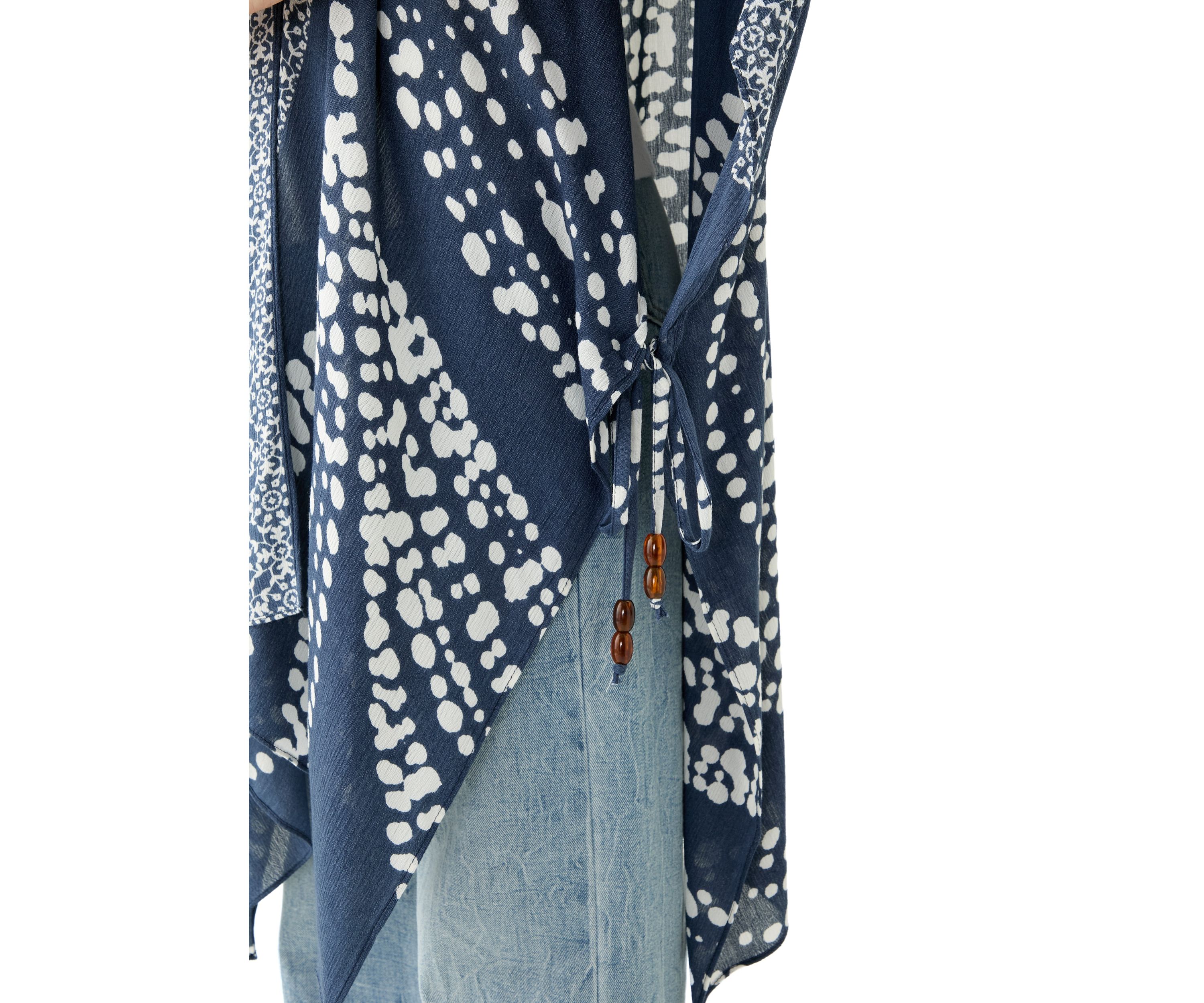 Abstract Leaf Printed Crinkle Duster