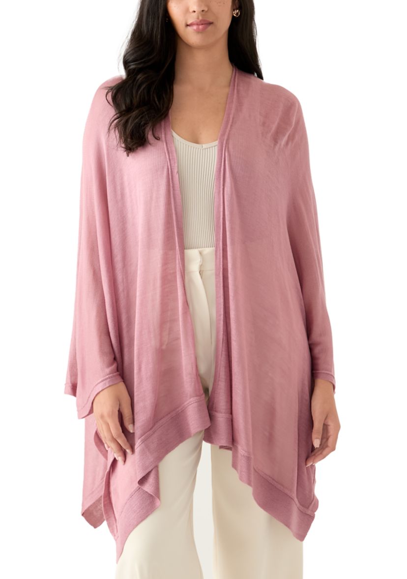 Womens Ribbed Lightweight Knit Topper